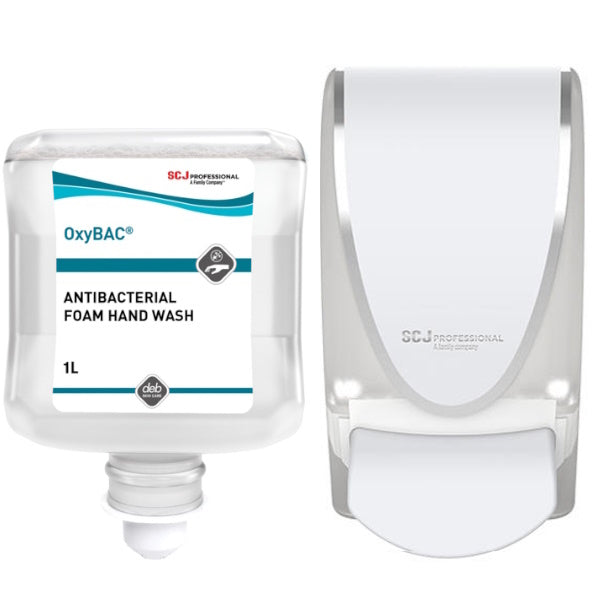 SC Johnson Deb OxyBAC Antibacterial Foam Hand Wash - Kills 99.9% Germs, Moisturizing Formula for Soft Skin | Ideal for Hospitals, Schools & Home Use