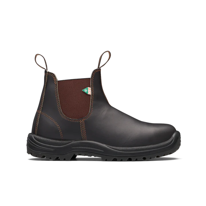 Blundstone 162 Work & Safety Boots - Stout Brown Leather Steel Toe Work Boots for Men & Women | Durable & Comfortable for Construction, Warehouse & Outdoor Jobs