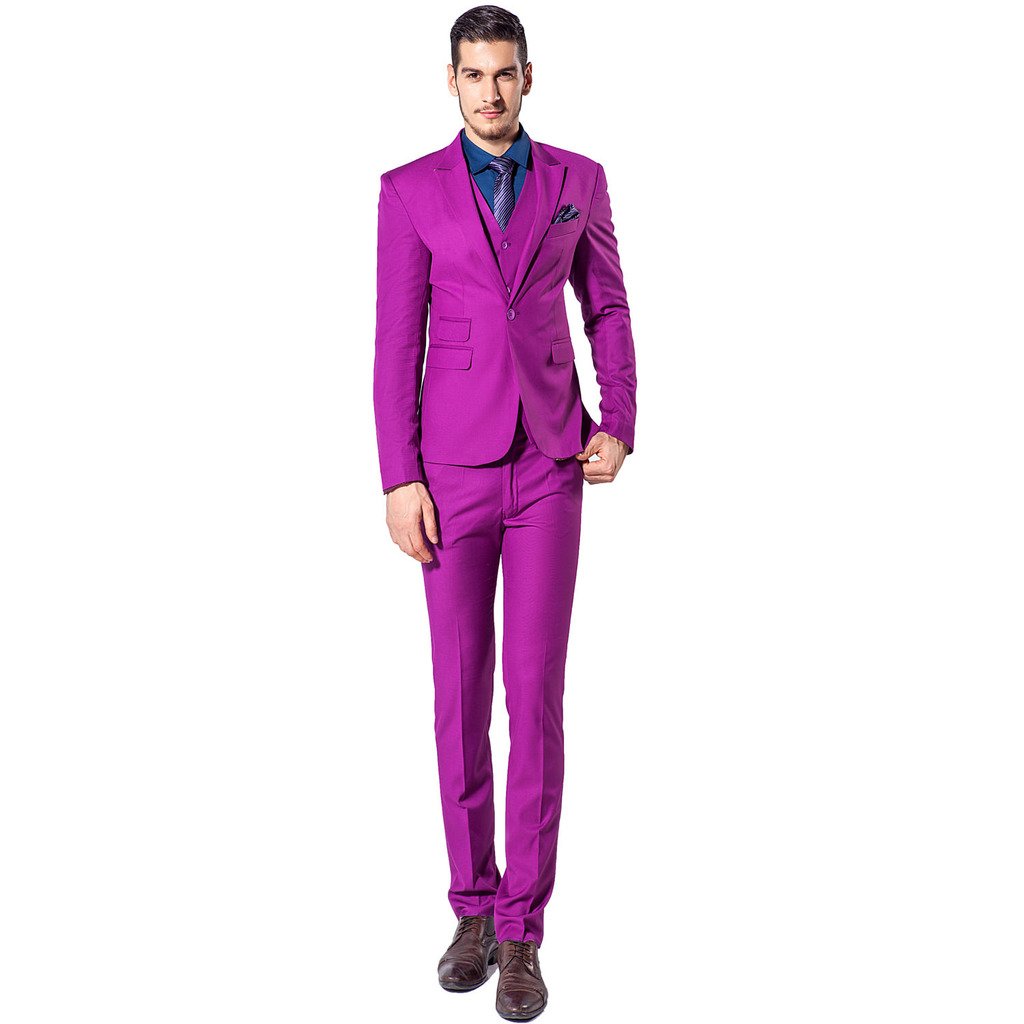 Elegant Men's Wedding Suit with Sexy Back Vent - Purple & Red Groomsmen Tuxedo for Formal Dinner & Special Occasions