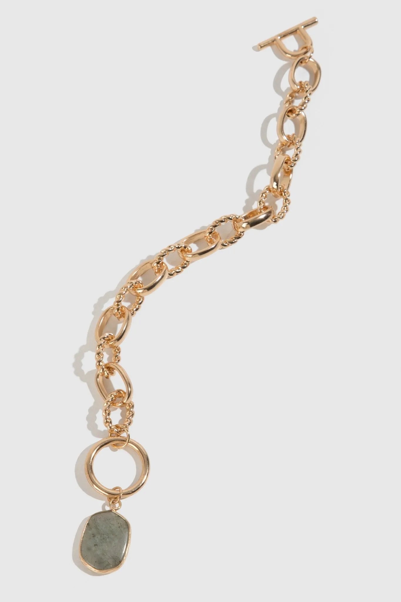 Chunky Chain Stone Bracelet for Women - Boho Beaded Stretch Bracelet - Handmade Adjustable Crystal Jewelry for Casual Wear & Layering