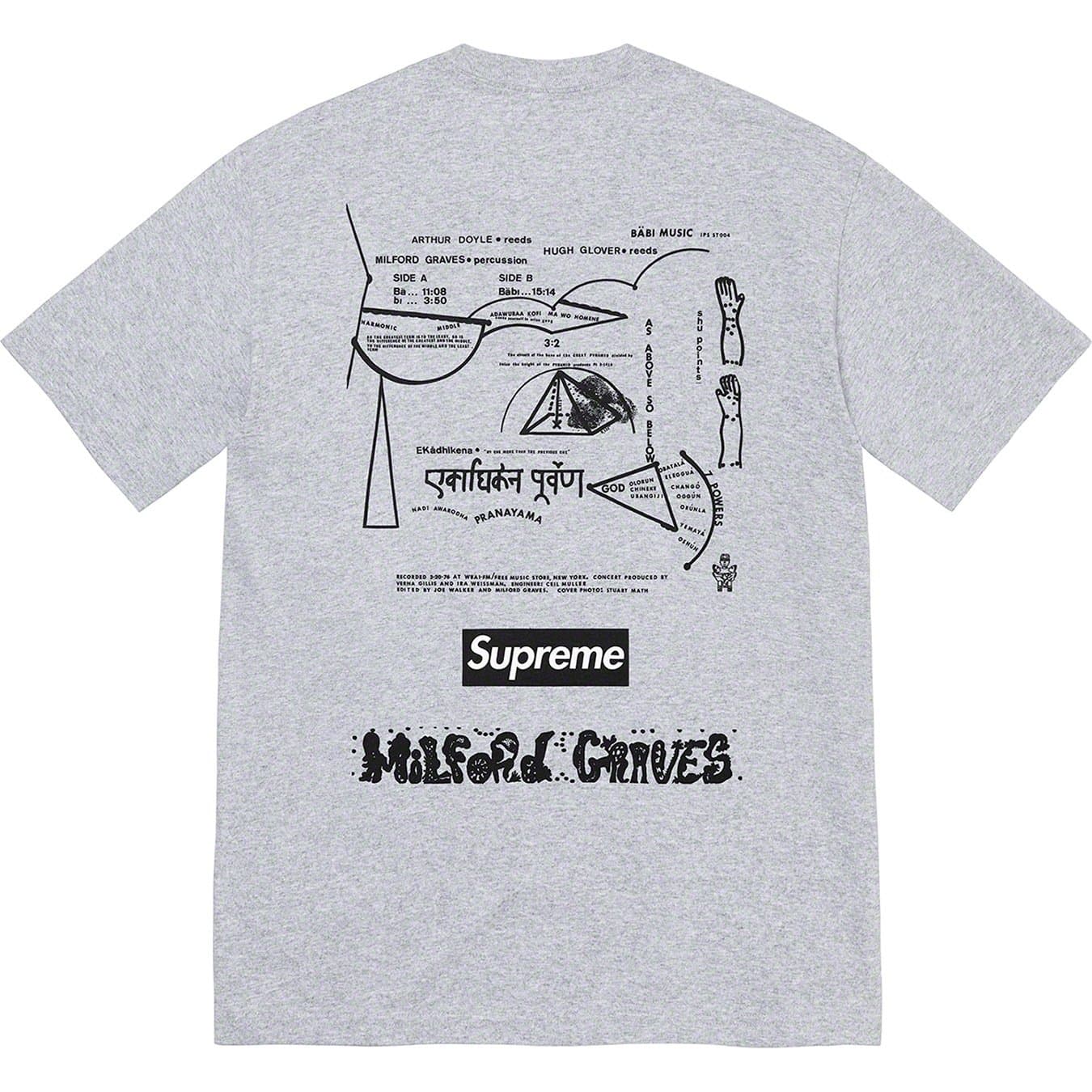 Supreme Milford Graves T-Shirt - Heather Grey - Men's Streetwear Fashion - Perfect for Casual Wear & Urban Style