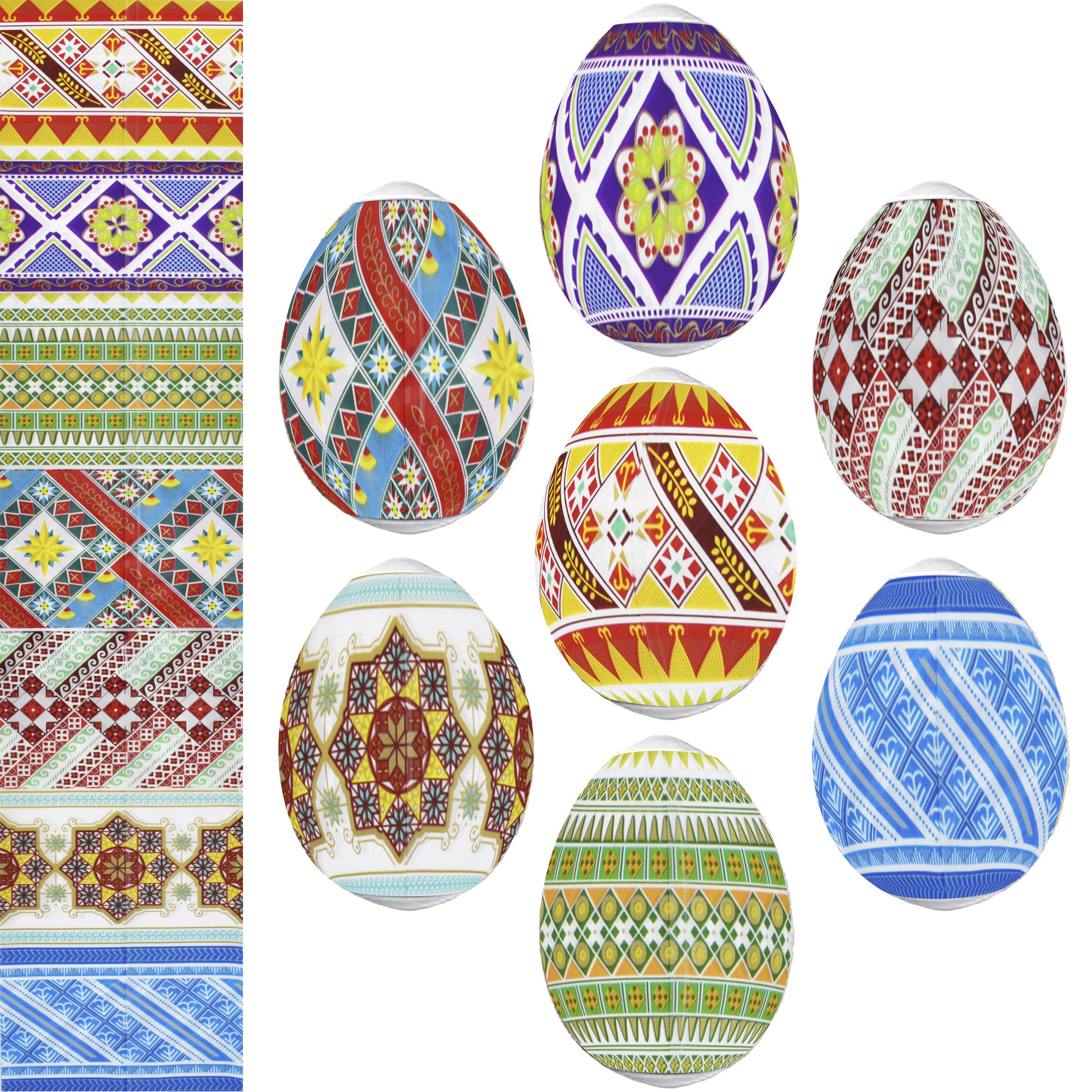 Diximus Heat Shrink Sleeves for Easter Egg Decorating - DIY Pysanky Egg Wrapping Kit - Colorful Shrink Film for Easter Crafts, Holiday Party Favors & Spring DIY Projects