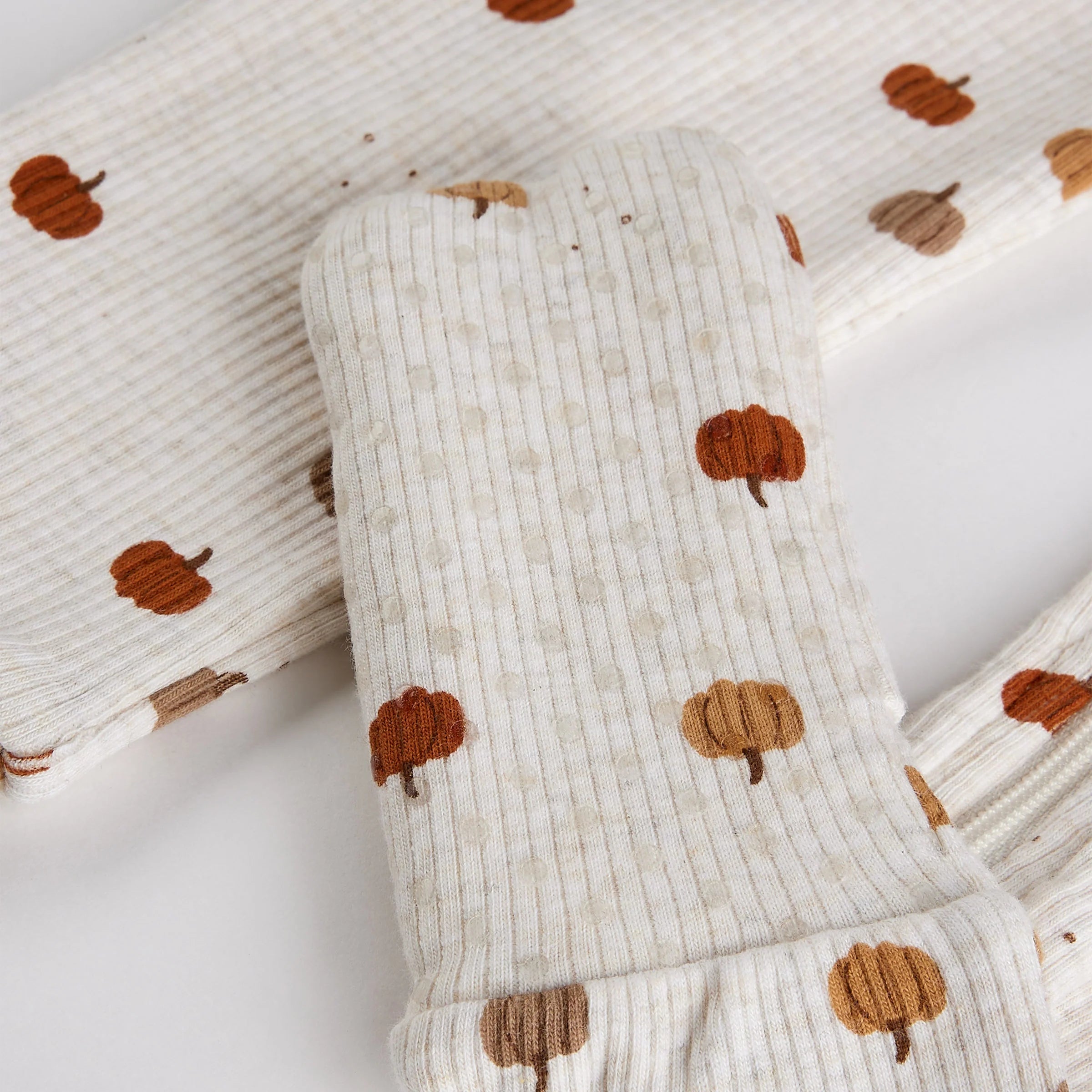 Zippered Romper for Baby - Soft Pumpkin & Heather Colors - Perfect for Playtime, Daycare, and Family Outings
