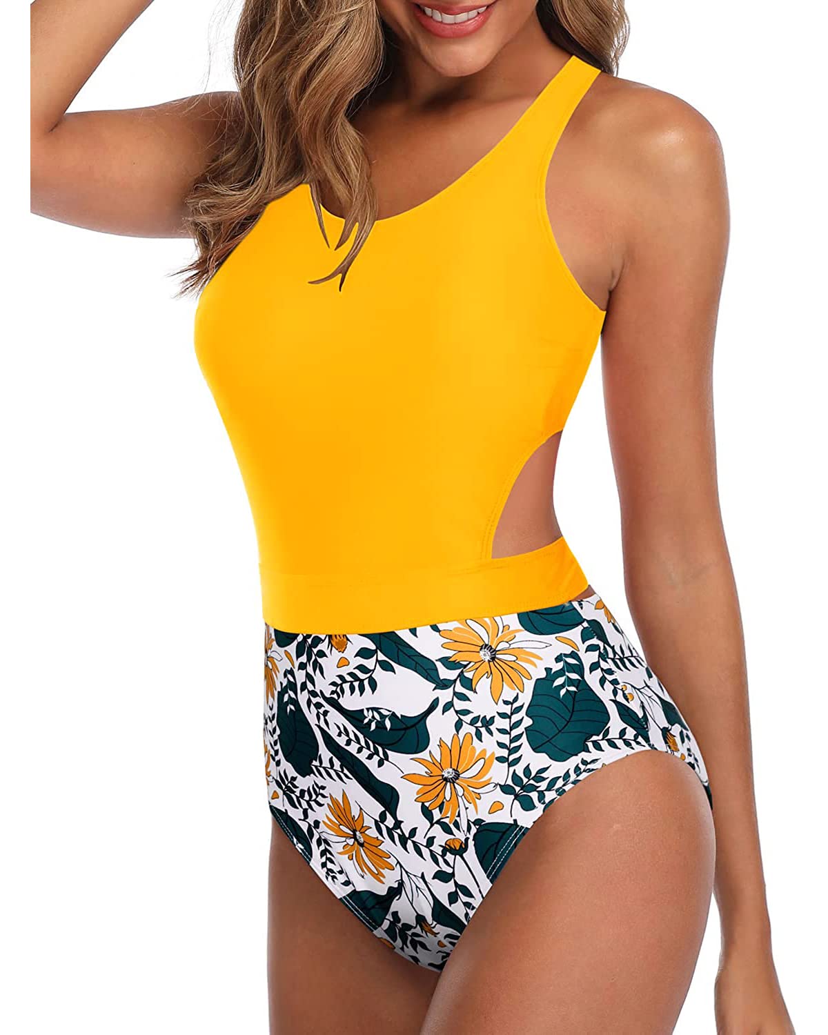 Stylish Tempt Me Women's One Piece Cutout Zip Up Swimsuit - Perfect for Beach Vacations, Pool Parties & Summer Getaways