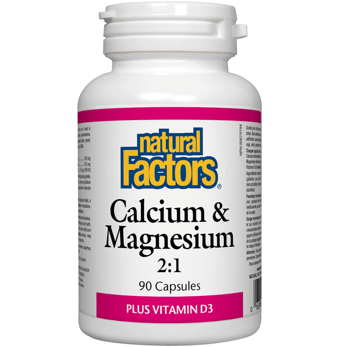 Natural Factors Calcium Magnesium with Vitamin D3 - 90 Capsules for Bone Health & Muscle Support - Supports Strong Bones, Joints & Relaxation - Daily Supplement for Adults & Seniors