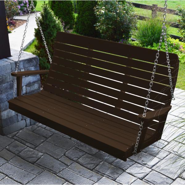 A & L Furniture Poly Winston Swing - Durable Outdoor Patio Swing with Weather-Resistant Cushions for Garden, Backyard, and Porch Relaxation