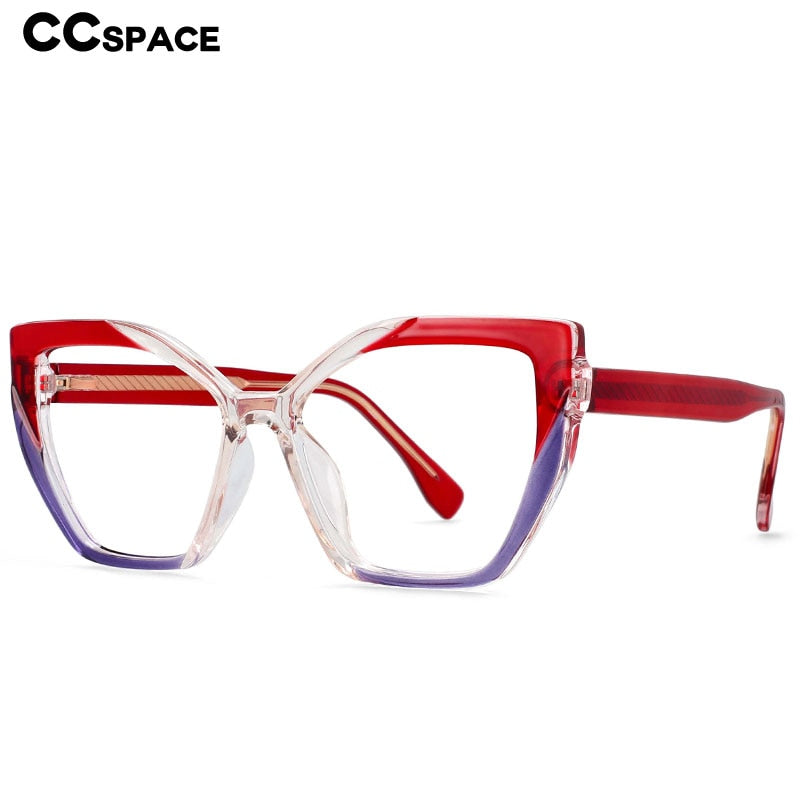 CCspace Women's Full Rim Cat Eye Titanium Frame Eyeglasses - Lightweight & Durable TR90 Glasses for Women - Perfect for Office, Reading & Fashion Accessories