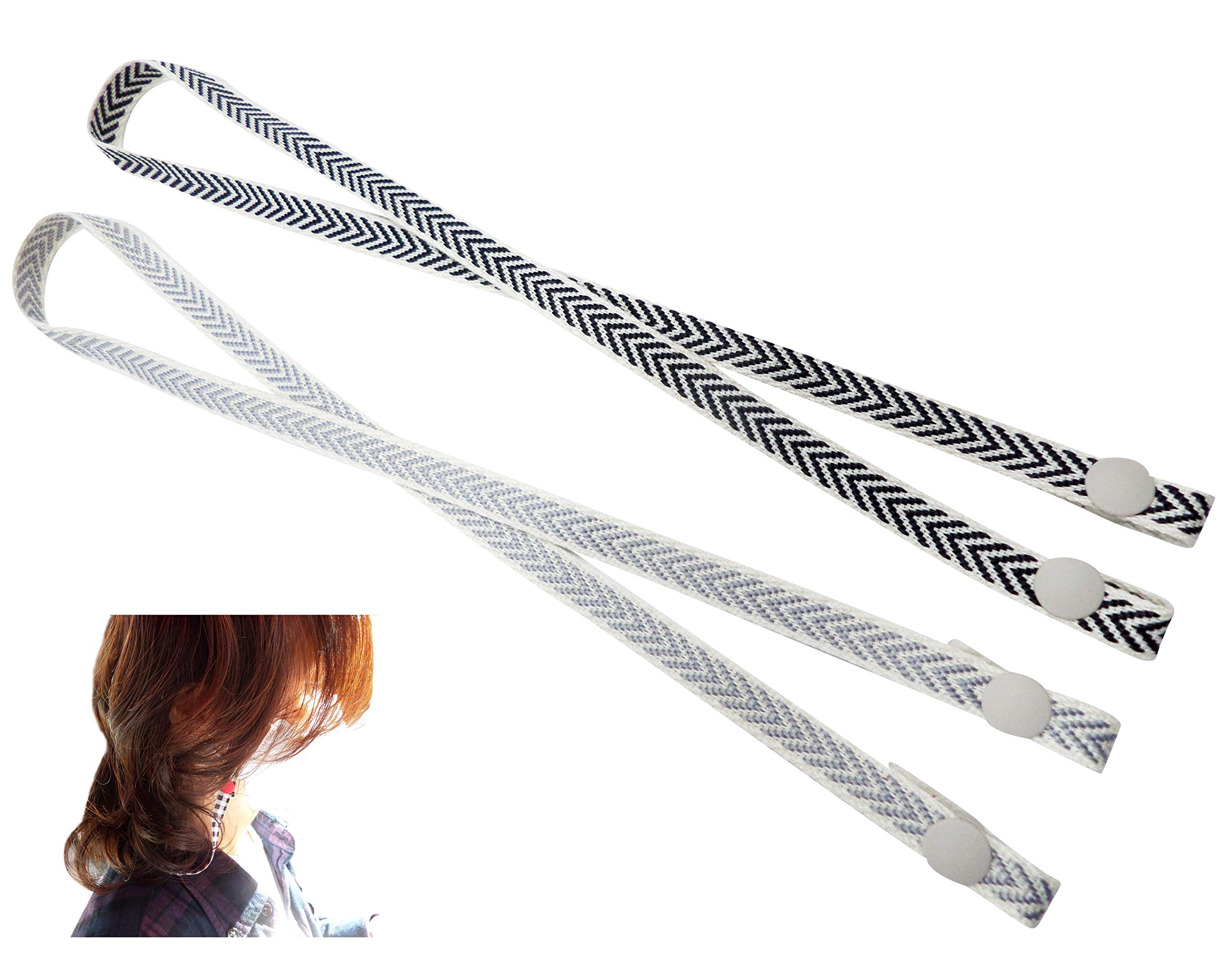 Adjustable Face Mask Extender Strap - Lightweight Comfortable Mask Lanyard for Women, Men & Kids - 2 Pack (CB) - Perfect for Work, School & Travel