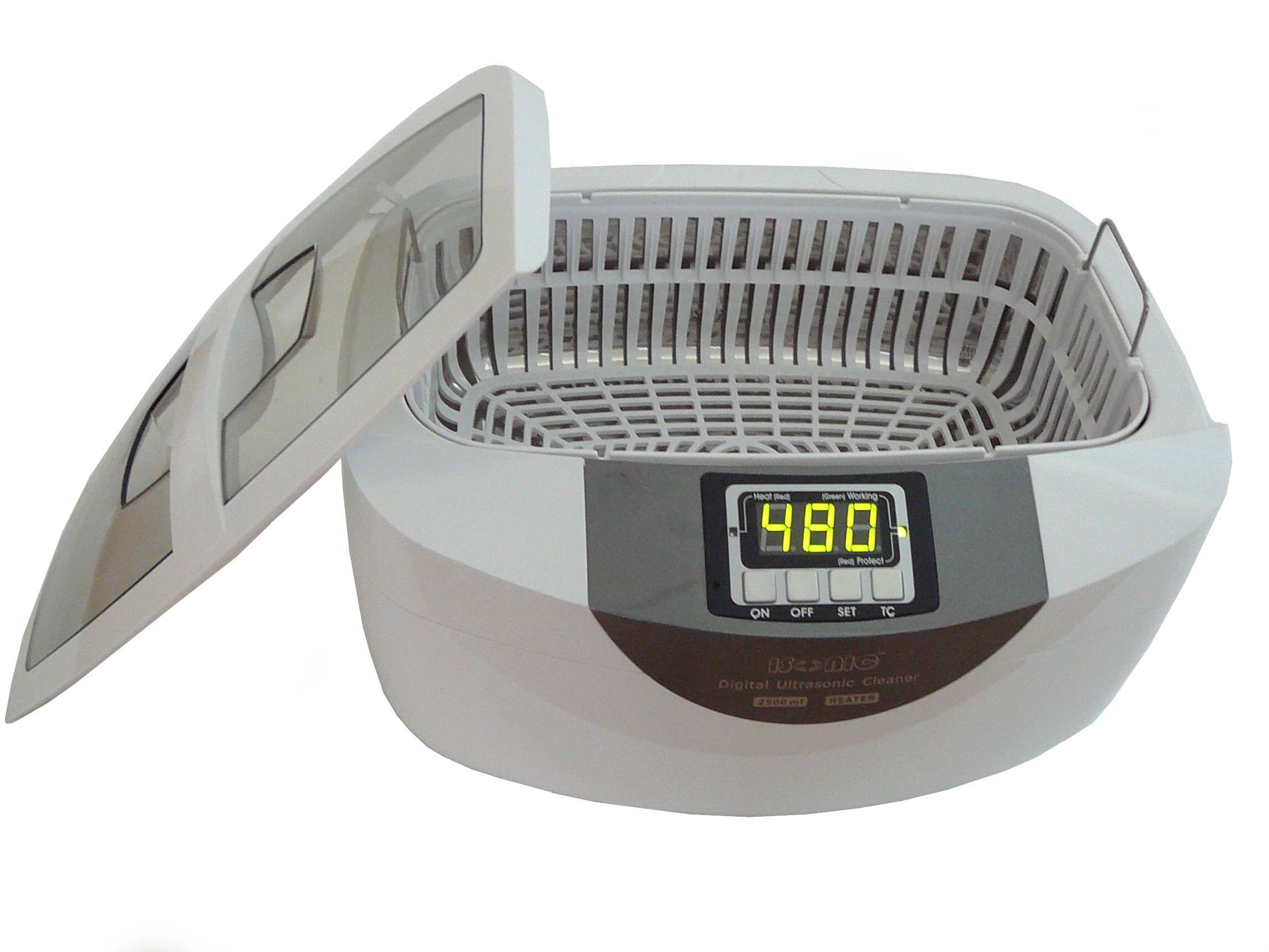 iSonic P4820-WPB Professional Ultrasonic Cleaner with Heater & Digital Timer - 2.5L Stainless Steel Tank & Plastic Basket for Jewelry, Glasses, Dentures & Small Parts Cleaning