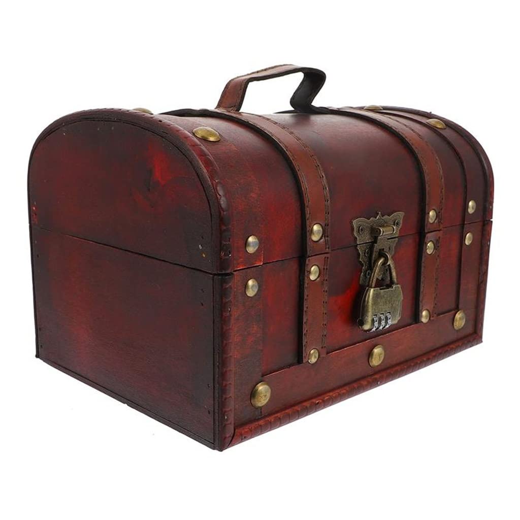 Vintage Wooden Jewelry Box - Antique Treasure Chest for Home Storage & Organizing