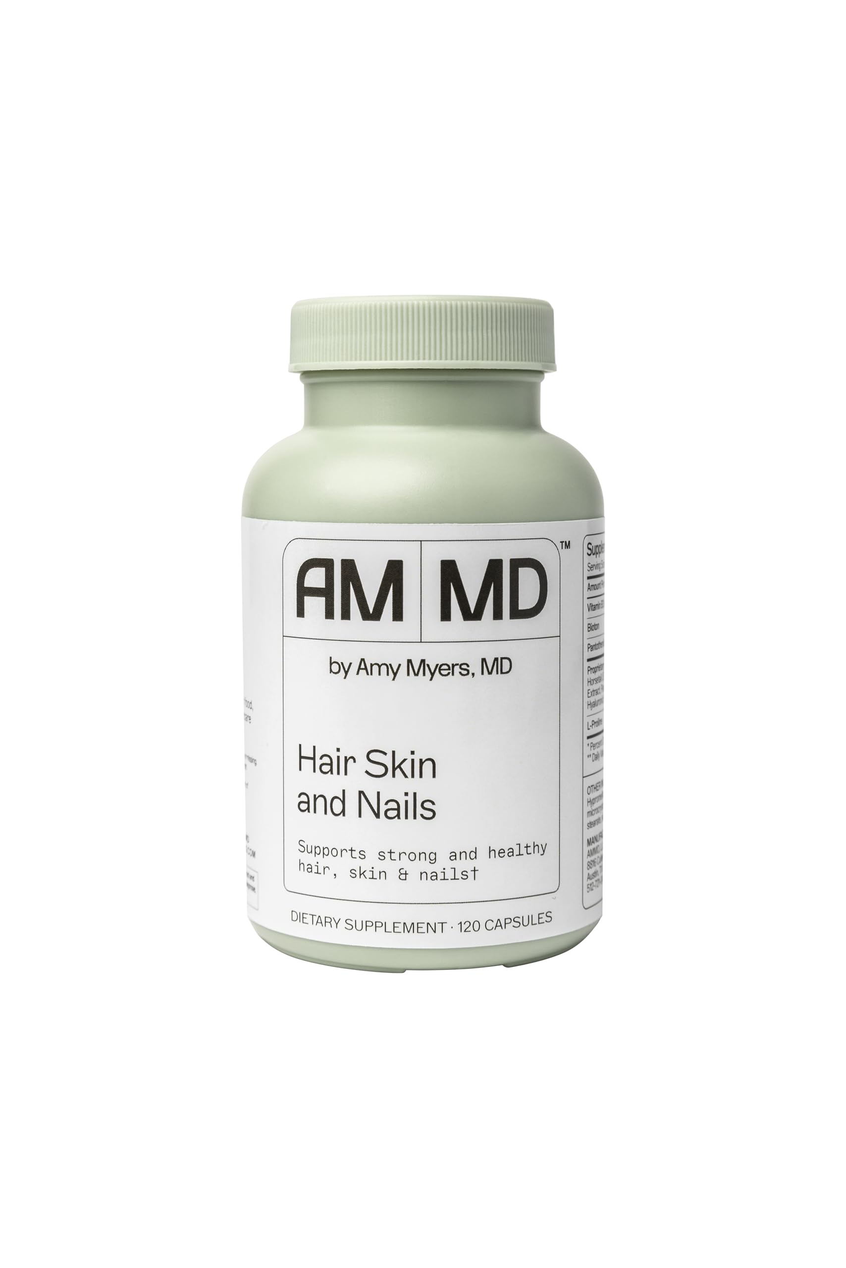 Amy Myers MD Hair, Skin & Nails Supplement - Collagen Booster for Stronger Nails, Glowing Skin & Healthy Hair Growth - Vegan, Non-GMO - Perfect for Beauty Routines & Wellness Support