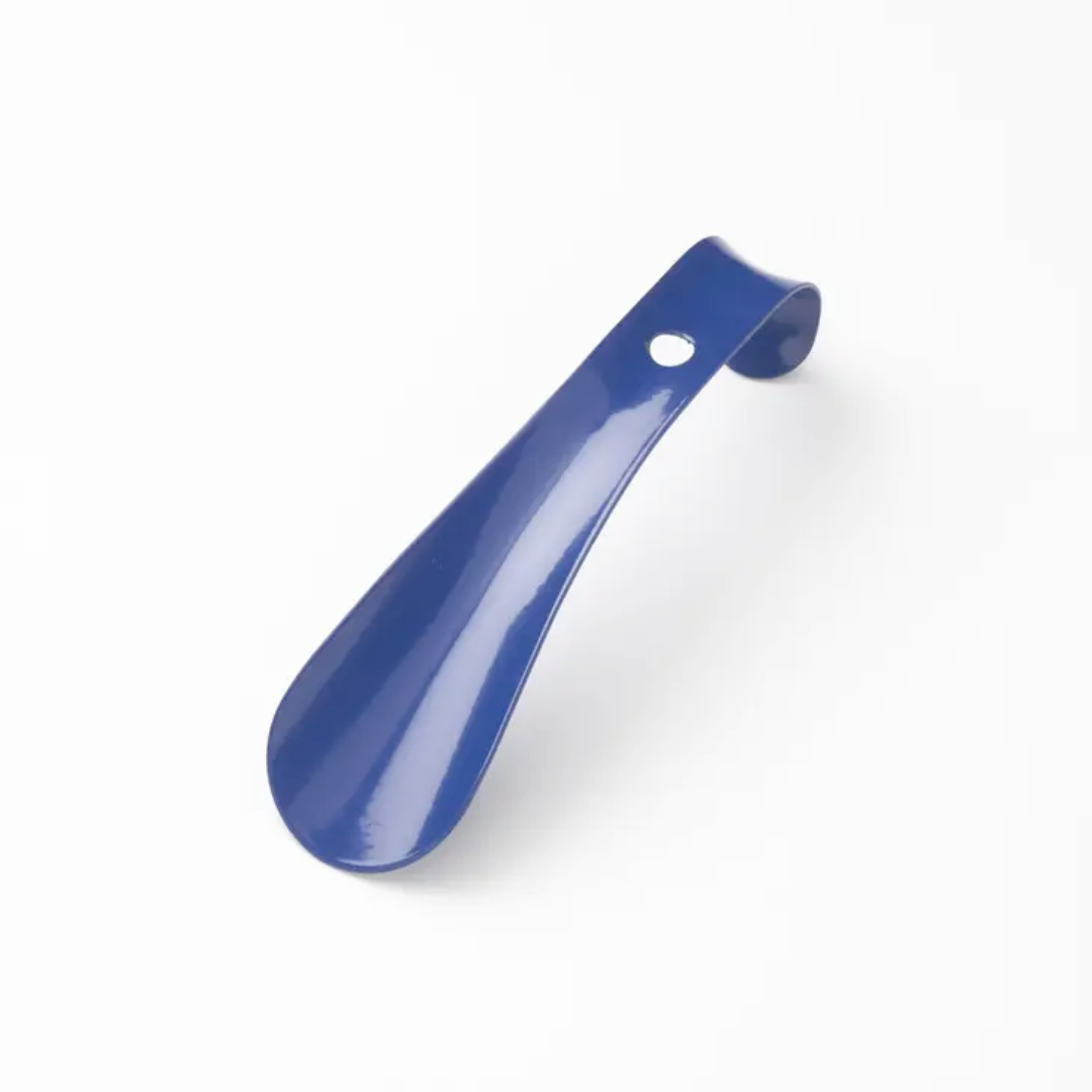 Blue Small Shoe Horn - Compact & Durable Shoe Helper for Easy Slip-On - Perfect for Travel, Elderly & Tight Shoes