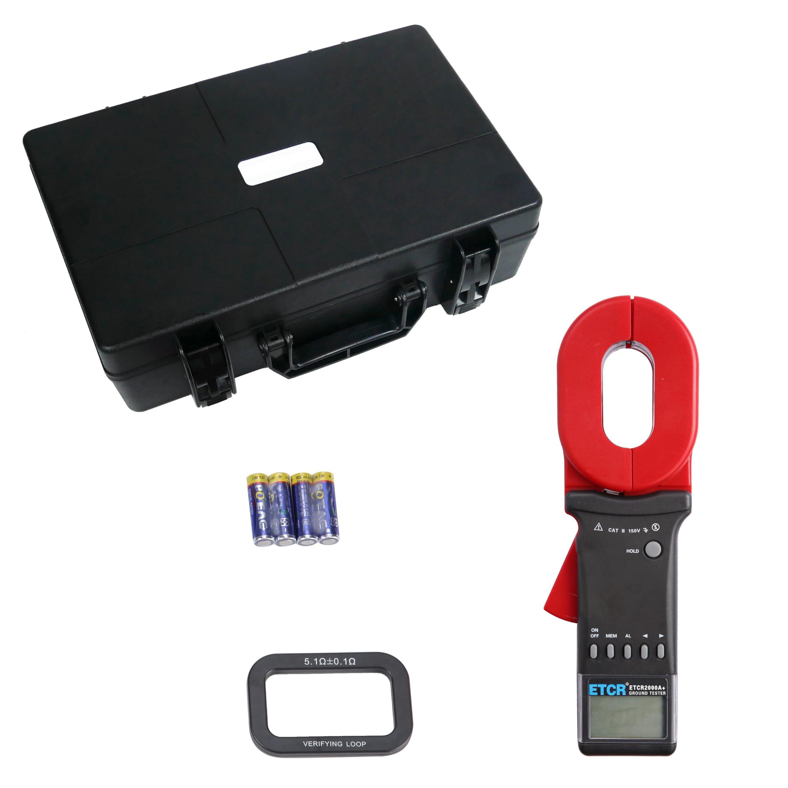 ETCR2000A+ Digital Clamp Ground Resistance Tester - 0.010Ω to 200Ω Range, Double Insulation, Portable Earth Resistance Meter for Electrical Safety Testing - Perfect for Electricians, Engineers, and Industrial Maintenance