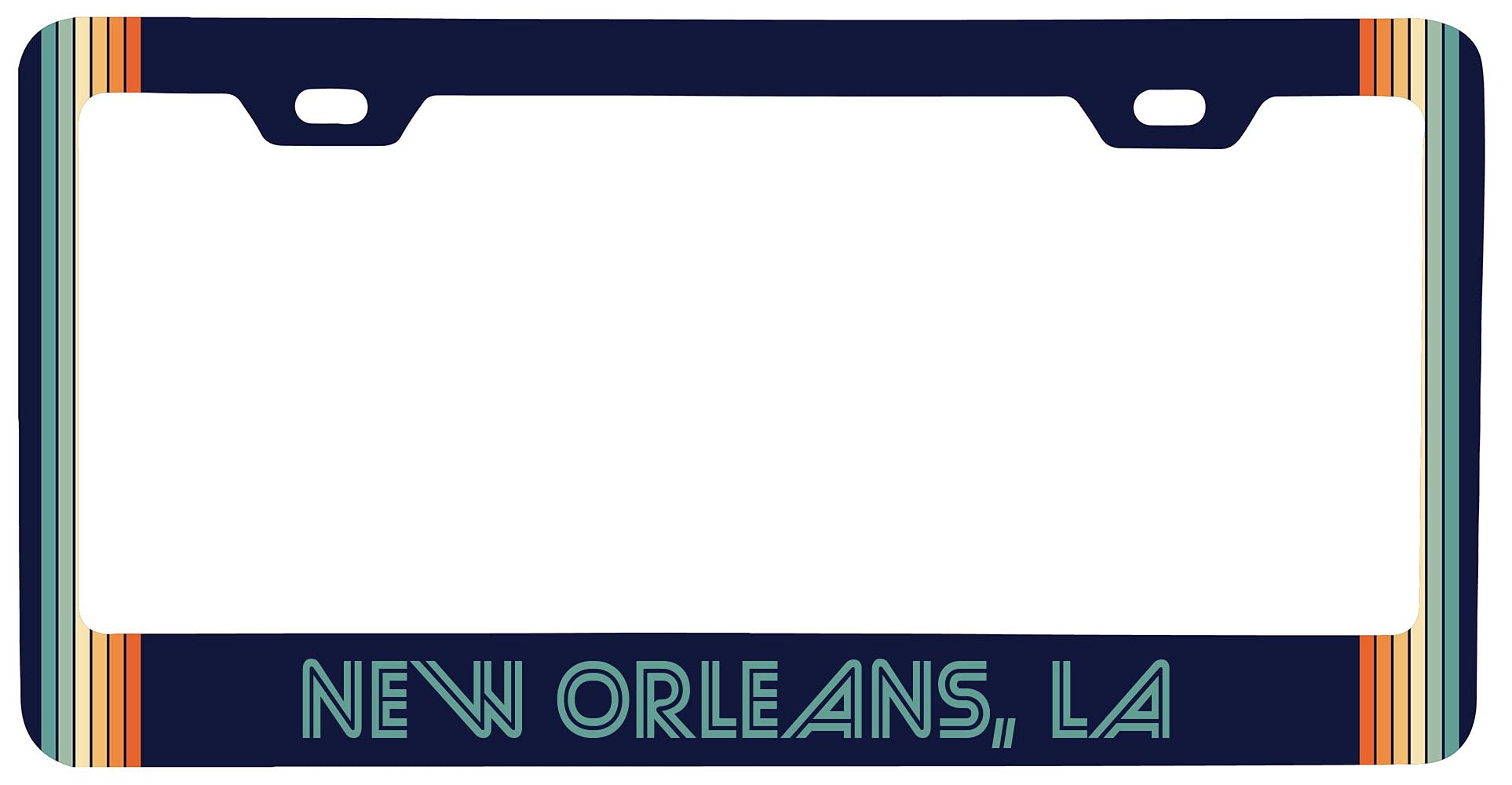 Vintage Retro Metal License Plate Frame - New Orleans Louisiana Car Accessory - Perfect for Classic Cars, Trucks & Motorcycles