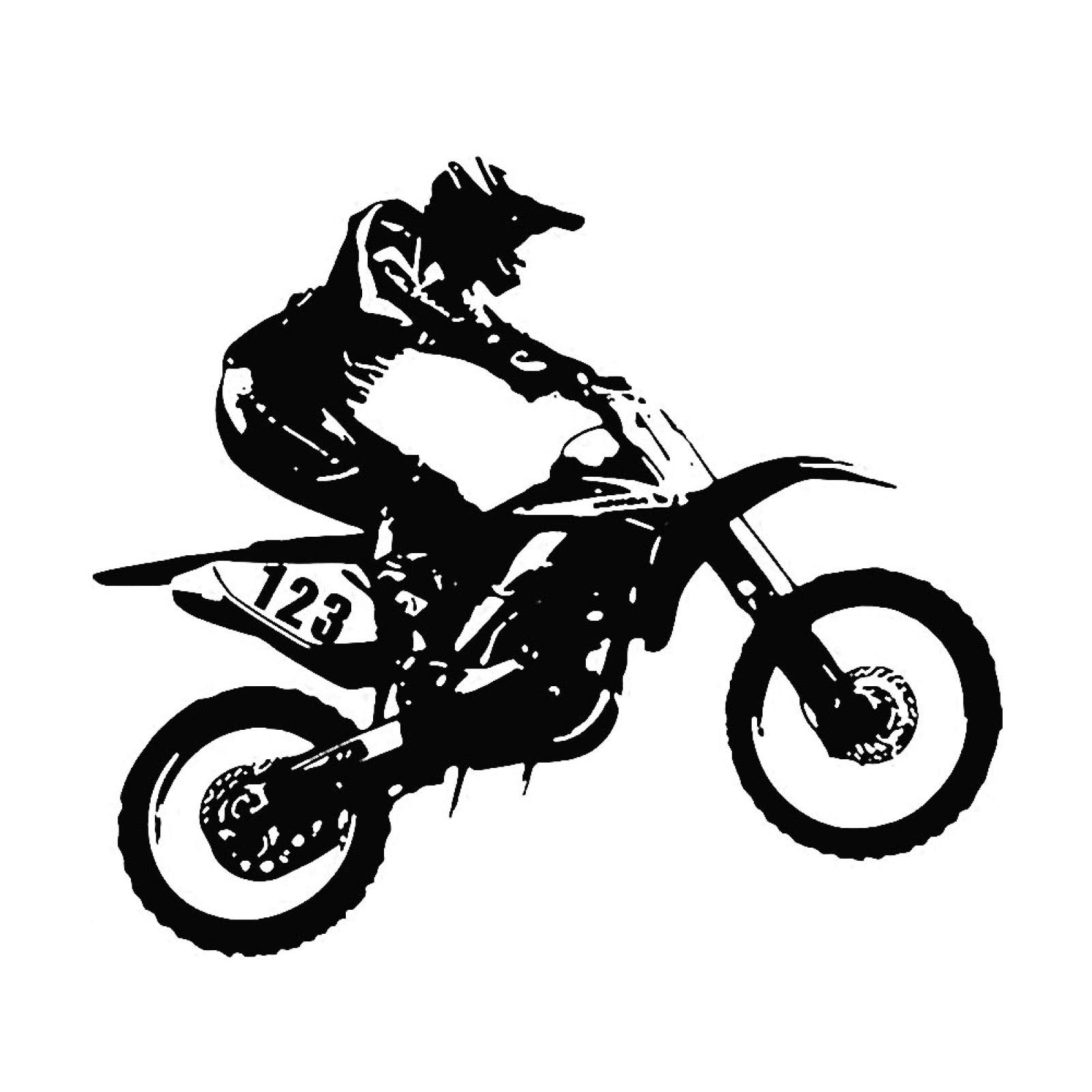 Shineweb 8-Inch Reflective Motocross Stunt Decals - Black Car & Motorcycle Stickers for Trucks, Vehicles, and Bike Decor - Ideal for Night Riding & Safety Enhancement