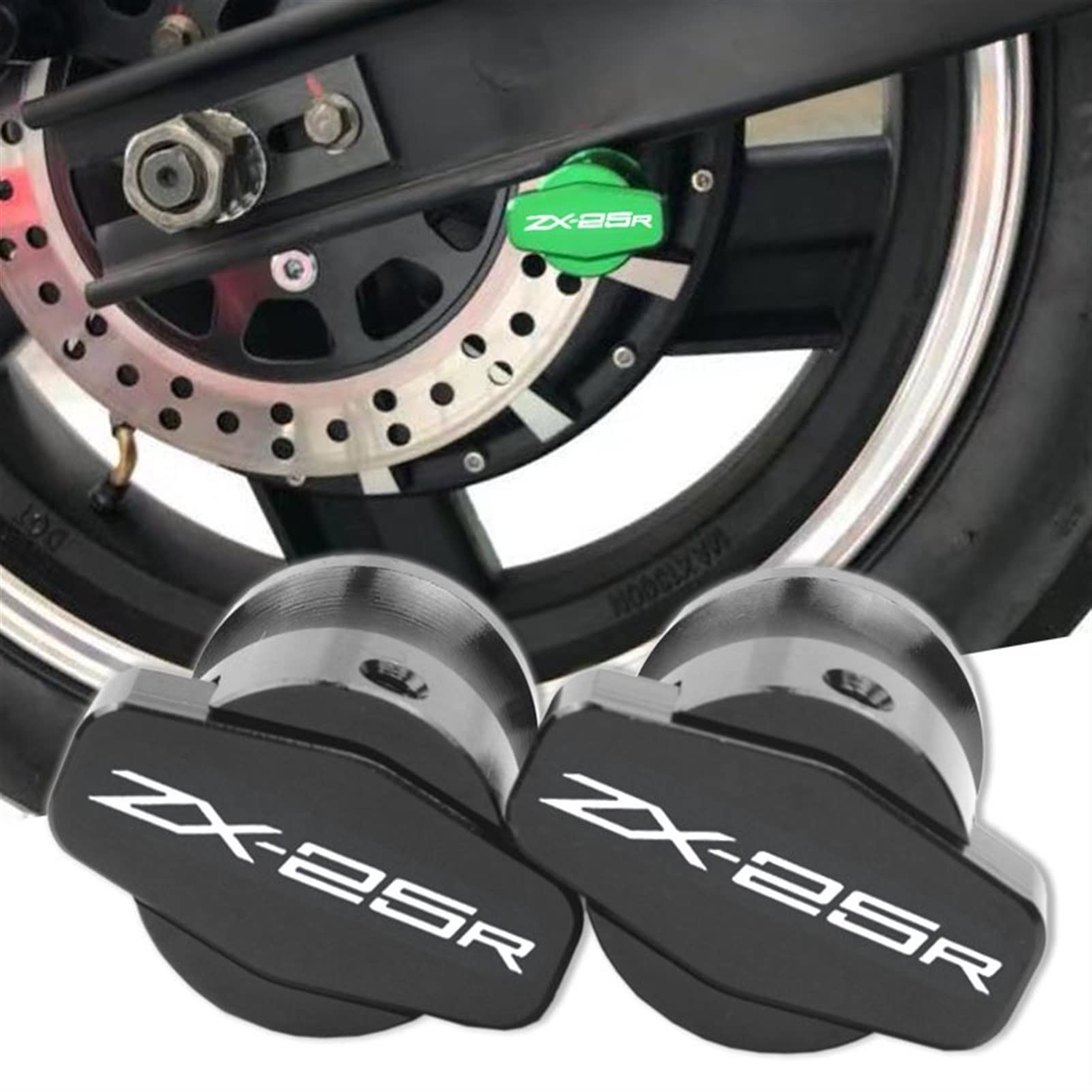 Kawasaki ZX-25R 2020-2021 Frame Sliders | 8MM Screw Crash Protectors | Swingarm Spools | Titanium Motorcycle Stands | Track Day & Street Riding Protection