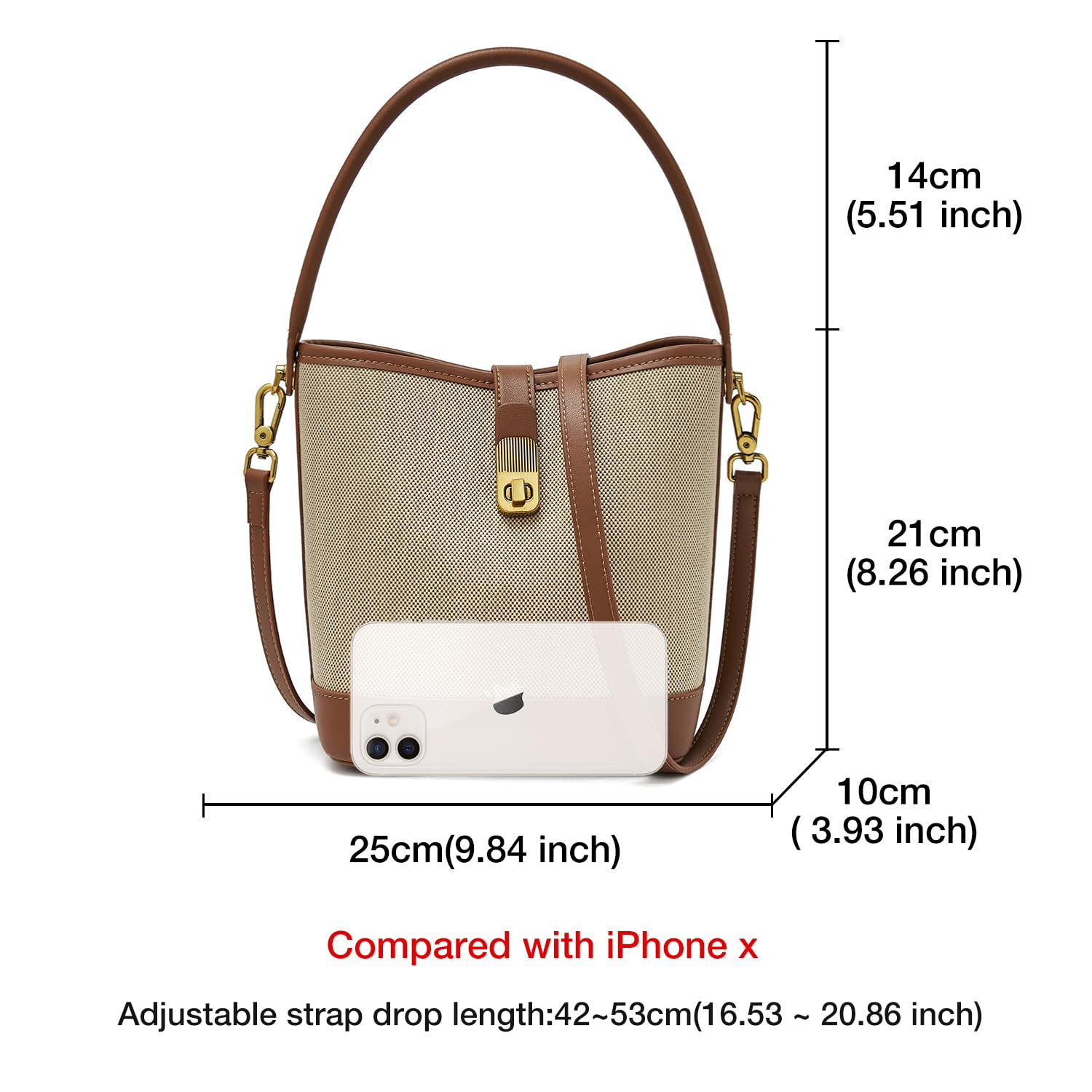 FOXLOVER Women's Small Bucket Bag - Fashionable Crossbody Shoulder Purse for Everyday Use, Work & Travel | Minimalist Designer Handbag