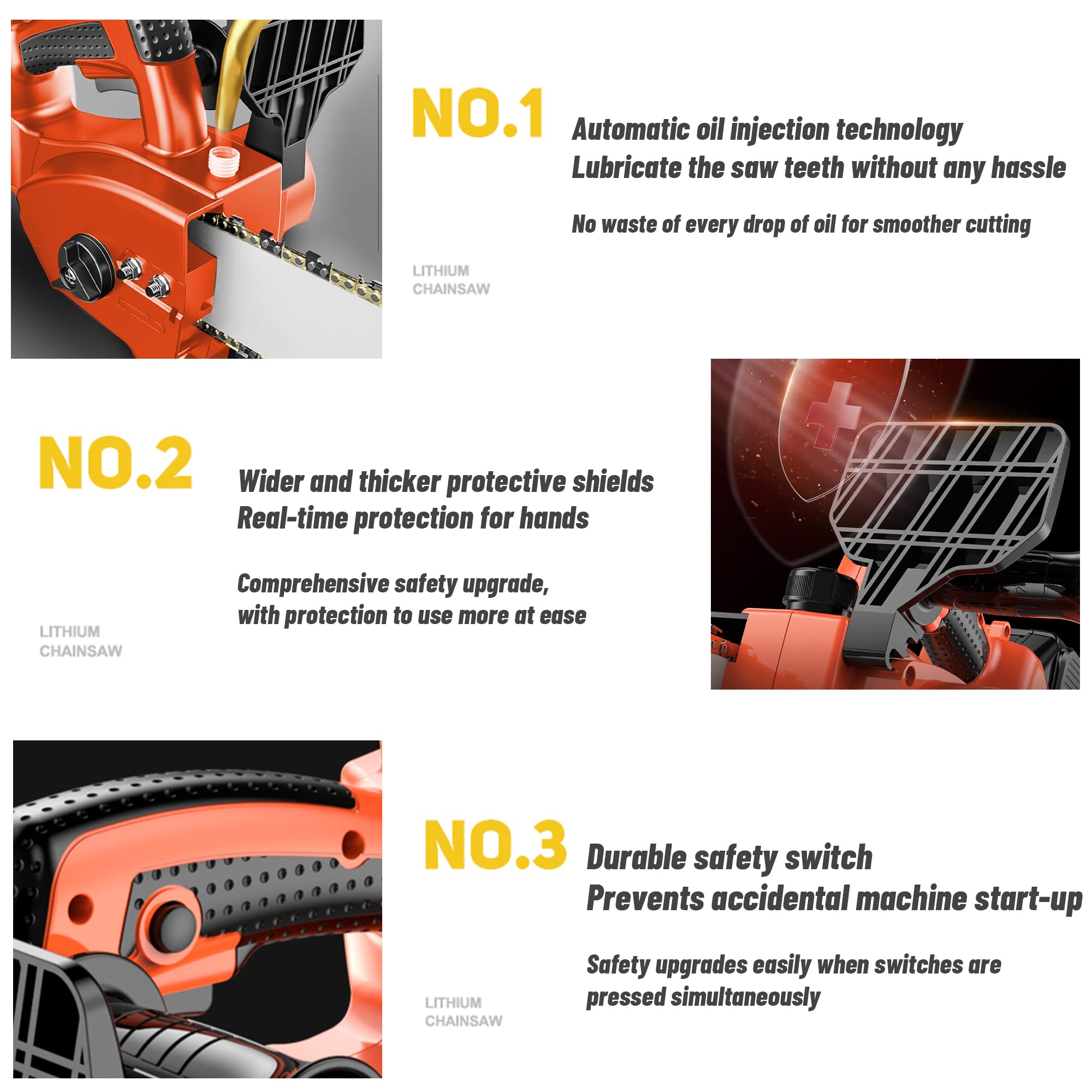 12 Inch Cordless Electric Chainsaw with 2x 4000mAh Batteries - Lightweight Battery Powered Chainsaw for Wood Cutting, Tree Branch Trimming, Firewood & Garden Landscaping | Perfect for DIY Home Projects, Yard Maintenance & Outdoor Camping Use