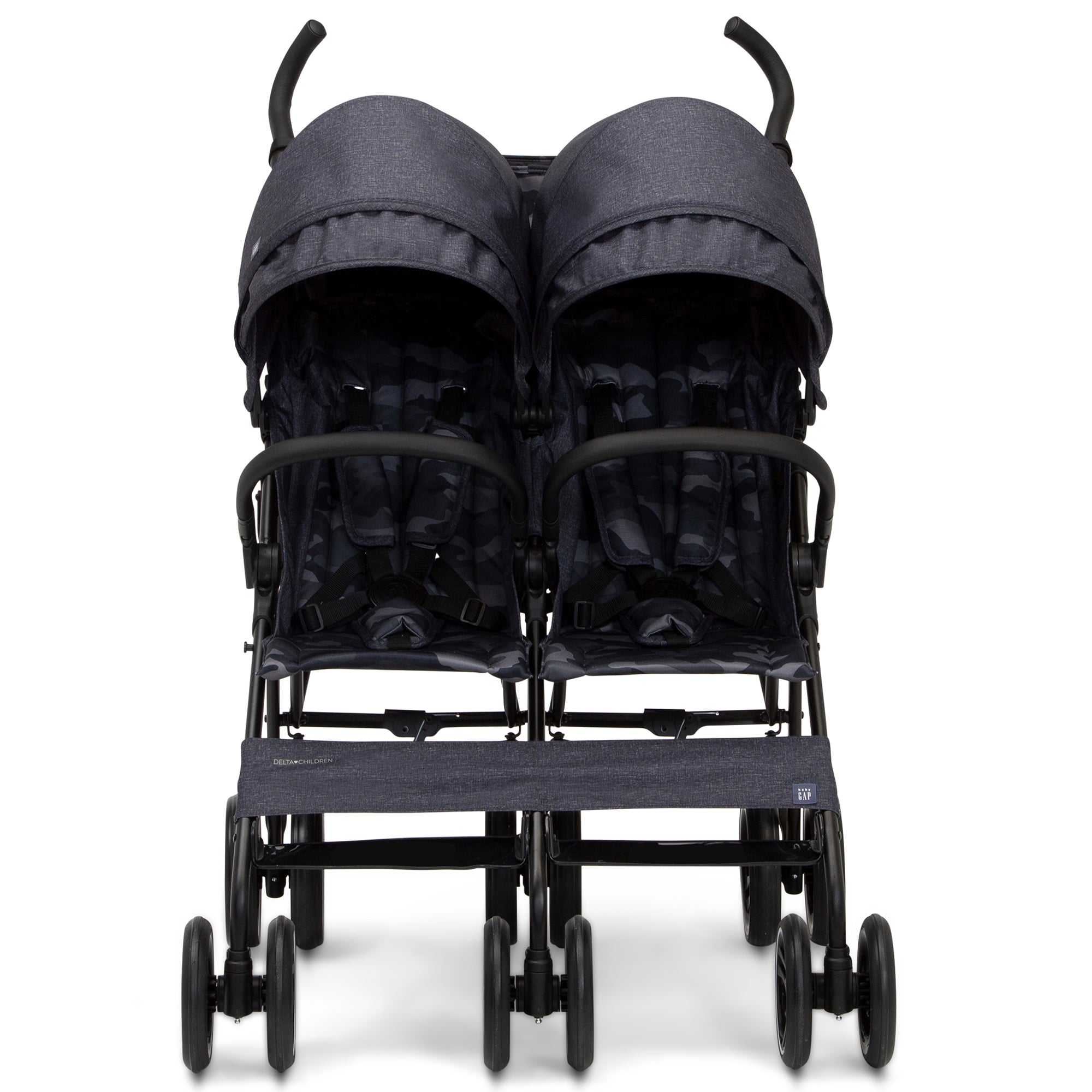 BabyGap Classic Side by Side Double Stroller - Lightweight Compact Twin Stroller for Toddlers & Infants - Perfect for Shopping, Travel & Outdoor Walks