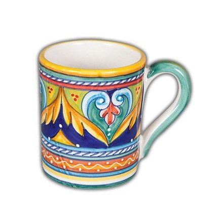 Deruta Hand Painted Geometrico Mug - Italian Ceramic Coffee Cup with Traditional Blue & White Design | Perfect for Home Decor, Tea & Coffee Lovers