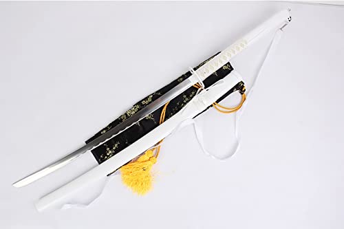 Japanese Katana Sword - Stainless Steel Bleach Anime Sode no Shirayuki White Cosplay Sword - Decorative Collectible for Halloween, Christmas & Anime Events - Unsharpened for Safe Display