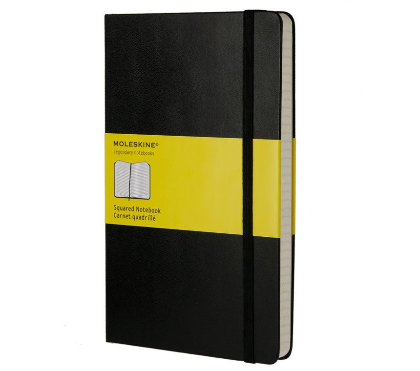 Moleskine Classic Hard Cover Squared Notebook - Black, Large (5