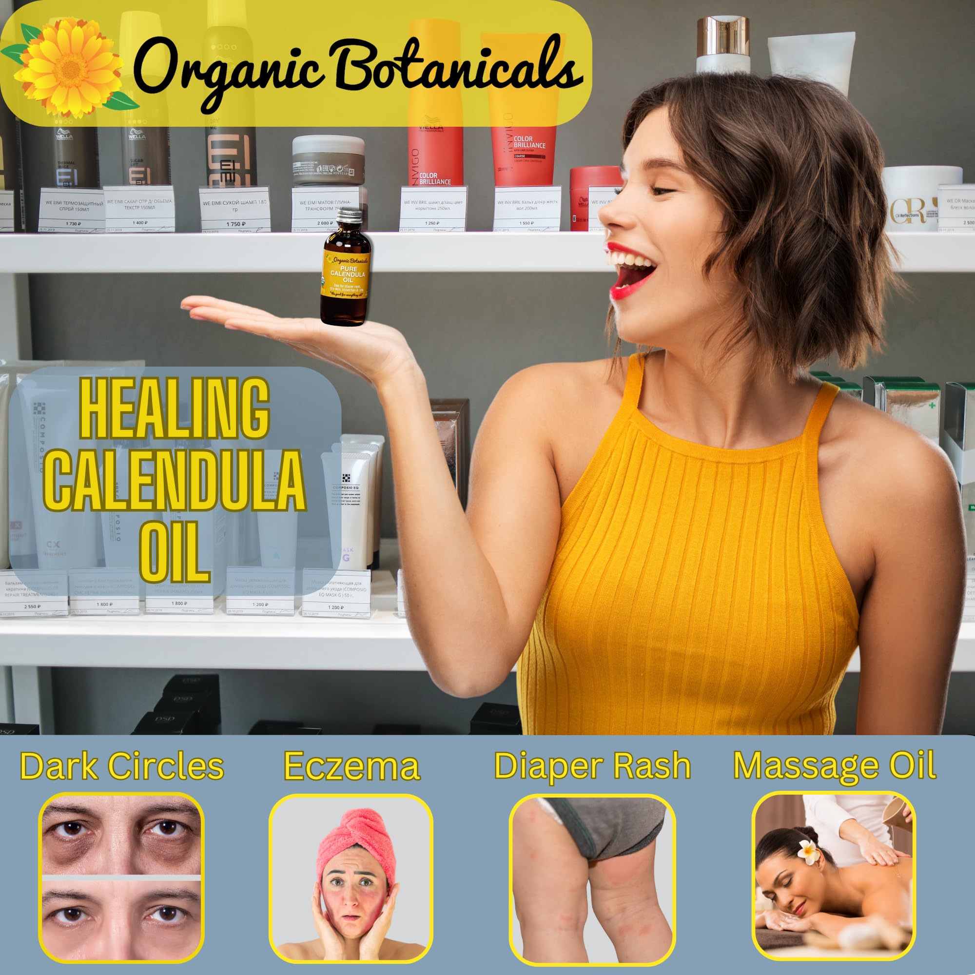 Organic Calendula Oil for Skin - Trauma Oil, Eczema Relief, Certified Organic Skincare from Local Calendula Flowers, 1 Gallon - Perfect for Dry Skin, Healing Wounds & Sensitive Skin Care
