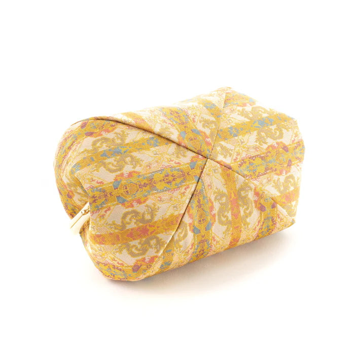Handmade Kyoto Nishijin Silk Dragon Pouch - Japanese Traditional Cosmetic & Makeup Bag, Travel Toiletry Organizer, Stationery Holder, Gamaguchi Style Bag-in-Bag for Women's Accessories - Perfect for Daily Use, Gift Giving & Cultural Enthusiasts