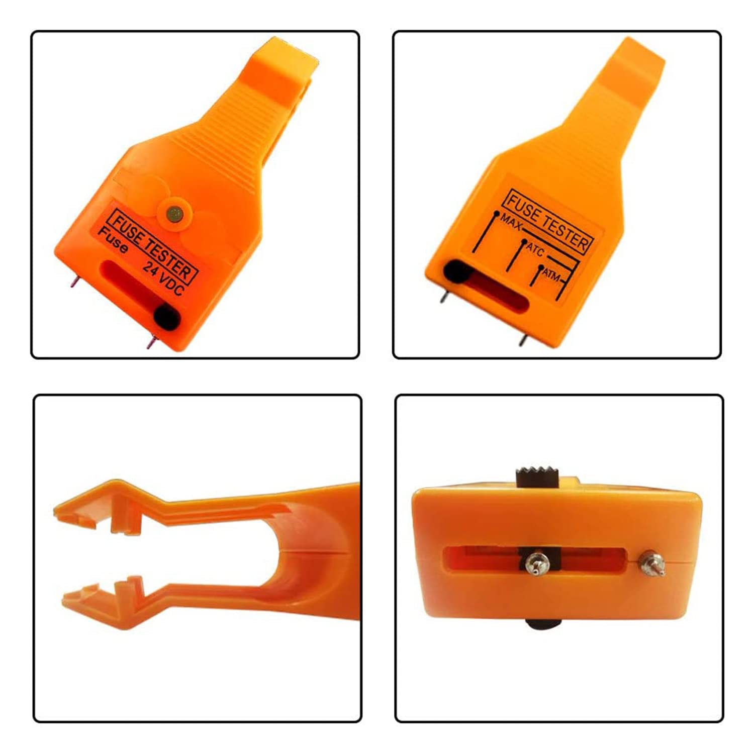 24V DC Automotive Fuse Tester & Puller Tool - Compatible with ATO/ATC/ATM Mini & Standard Blade Fuses & Glass Tube Fuses - Perfect for Car, Truck, Boat & RV Electrical System Maintenance