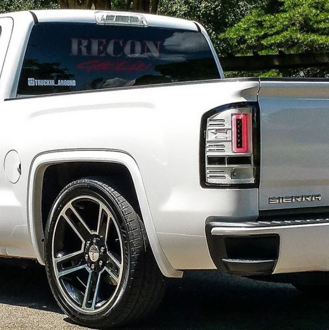 GMC Sierra 2500/3500 2014-2019 LED Tail Lights - Compatible with 3rd Gen Single Wheel Models & OEM Halogen Lights - Clear OLED Design for Enhanced Visibility & Style - Perfect for Truck Upgrades & Night Driving Safety