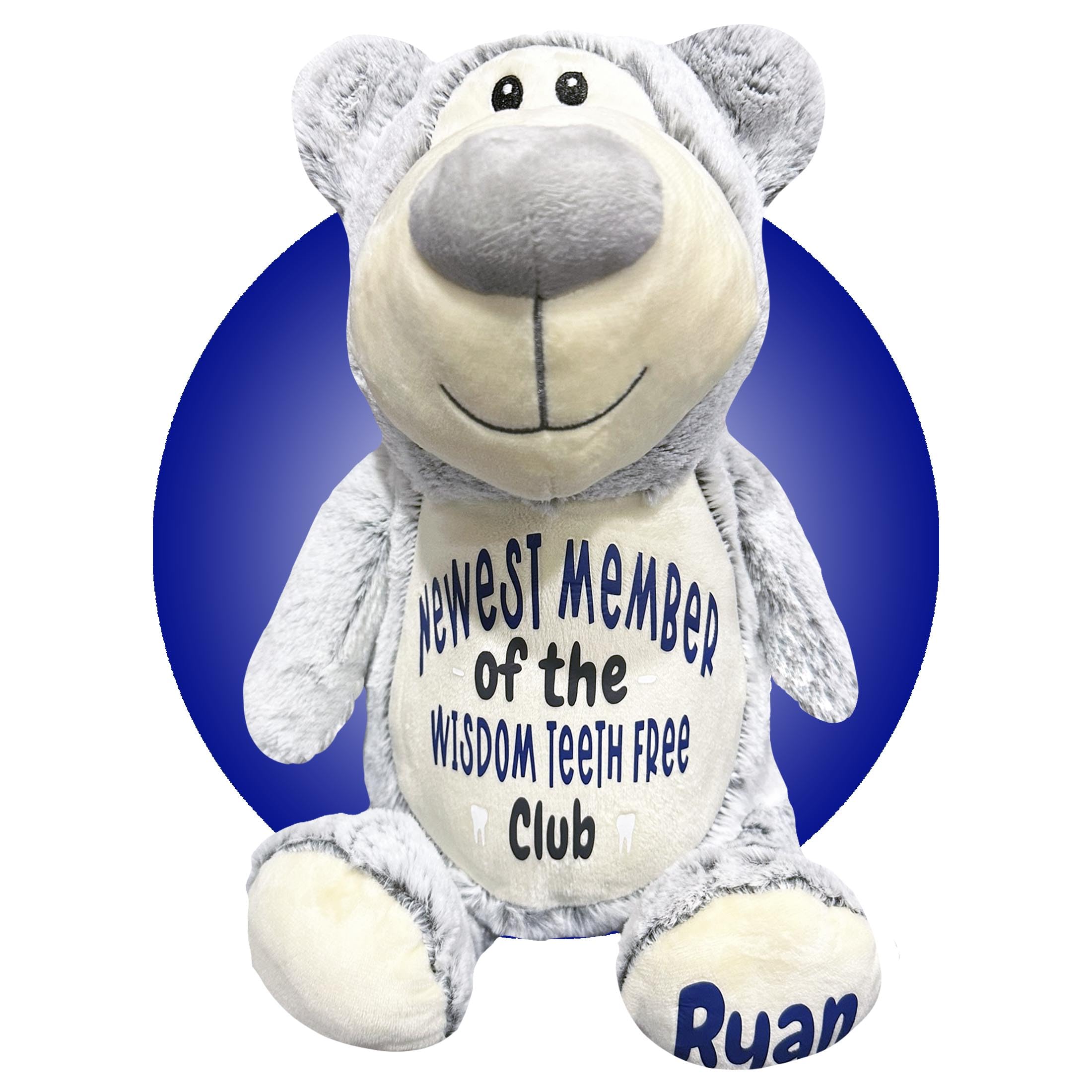 Personalized Wisdom Teeth Recovery Gift Basket for Kids - Get Well Soon Present After Tooth Removal - Cute Grey Bear by Kikilishop | Post-Surgery Comfort & Smile Care