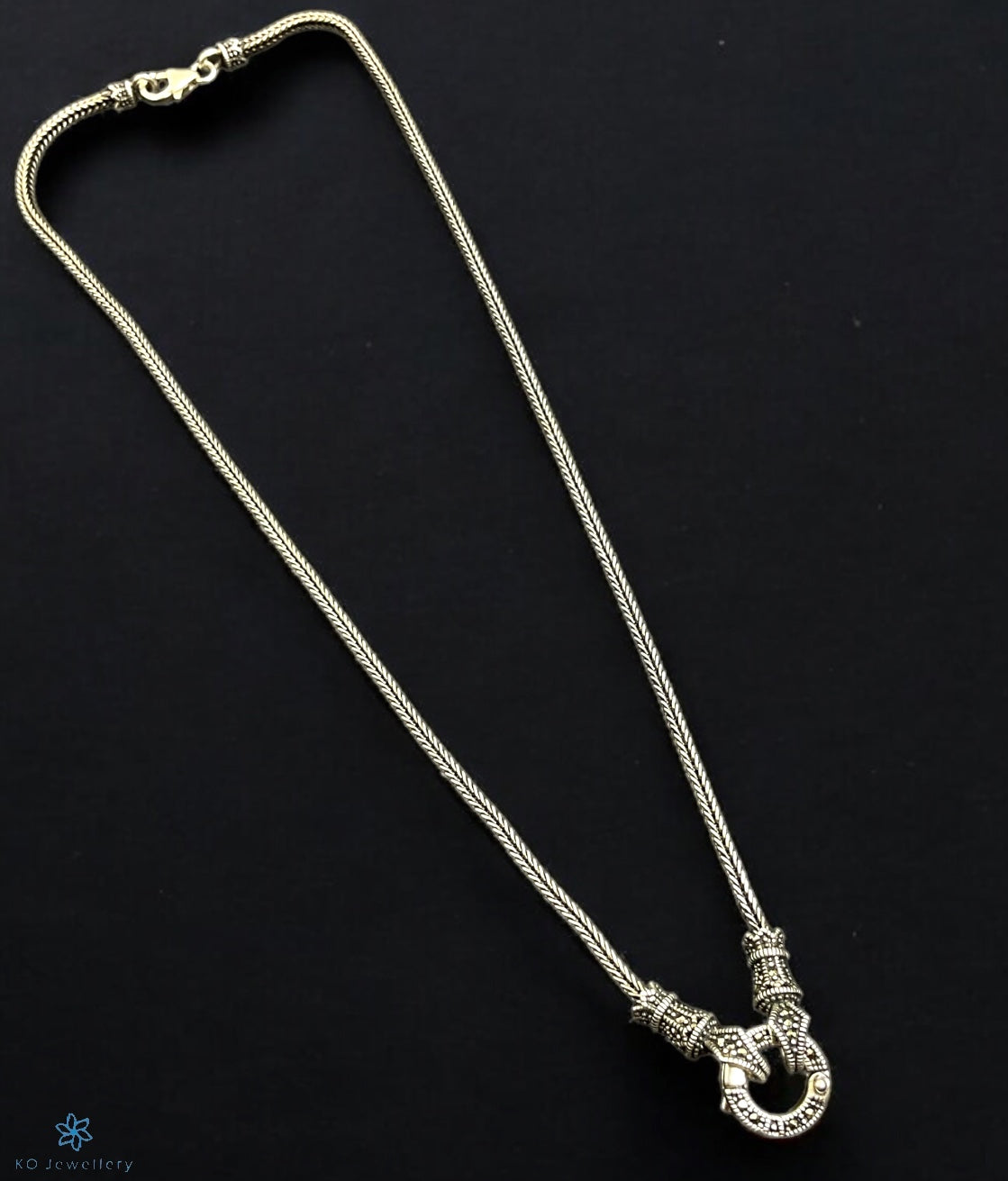 Barha Openable Silver Marcasite Chain Necklace - Elegant Jewelry for Women, Perfect for Parties, Weddings & Everyday Wear