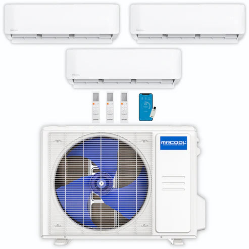 MRCOOL DIY Mini Split 36,000 BTU 3 Zone Ductless Air Conditioner and Heat Pump - Energy Efficient HVAC System for Home, Office & Garage - Easy Installation with DIY B 336HP090918 Kit