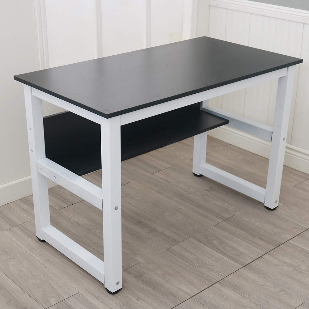 Modern Writing Desk for Home Office - Ergonomic Study Desk with Storage | Perfect for Remote Work, Online Classes & Small Spaces
