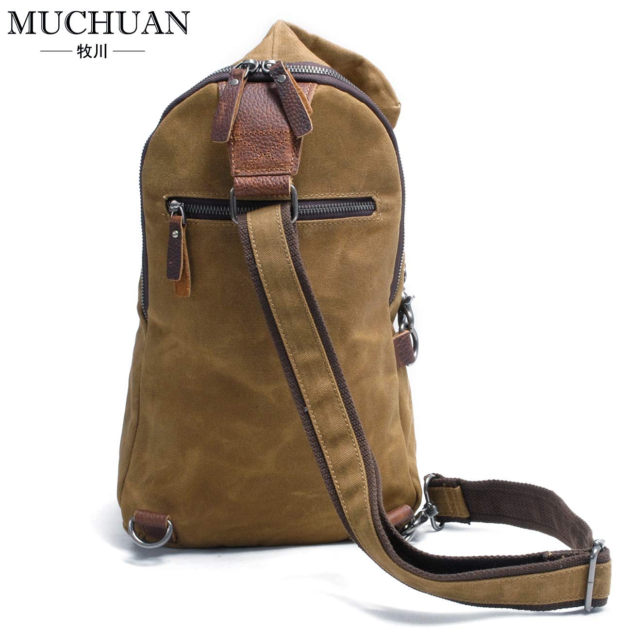Men's Waxed Canvas Sling Backpack - Durable Crossbody Bag for Travel, Hiking & Everyday Use | Casual Daypack for Work, School & Outdoor Adventures
