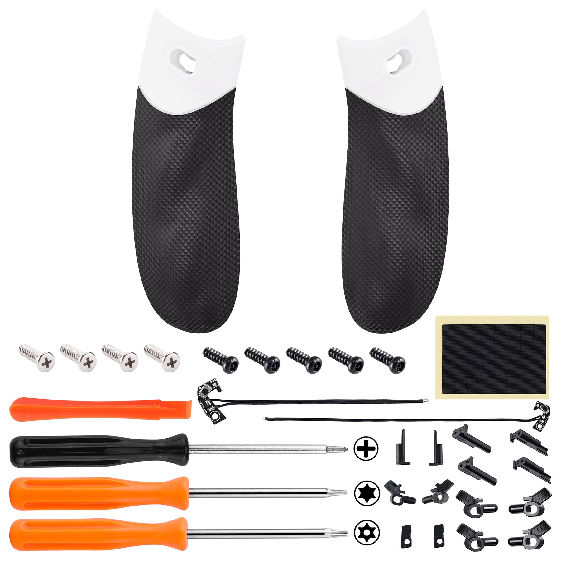 eXtremeRate White Diamond Textured Anti-Slip Ergonomic Side Grips & Trigger Stop Kit for Xbox Series X/S & Core Controllers - Enhanced Grip for Competitive Gaming & Long Play Sessions (PX3Q3004P)