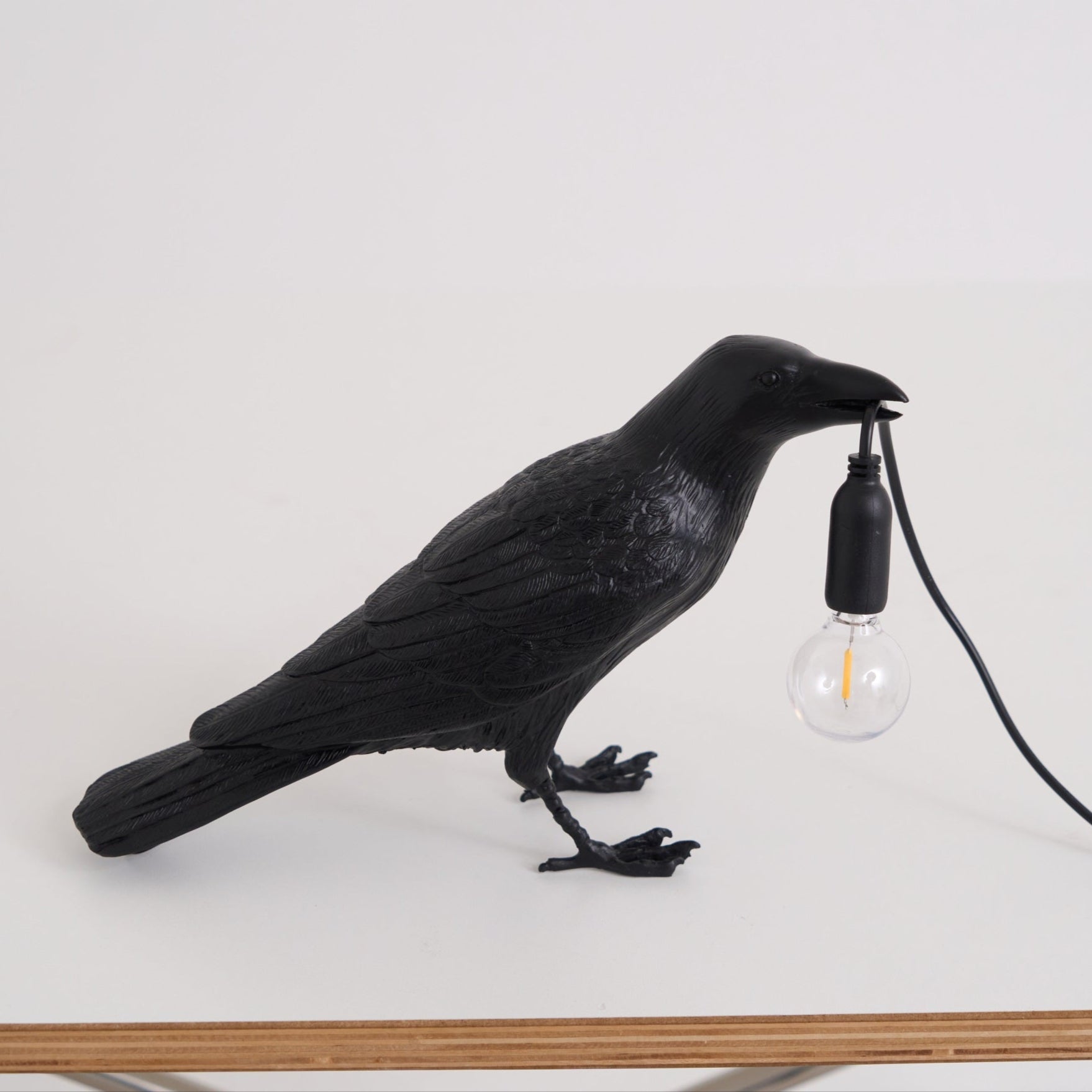 Raven Resin Table Lamp - Modern Gothic Home Decor for Bedroom, Living Room, Office - Handcrafted Night Light with Adjustable Brightness for Reading & Relaxation