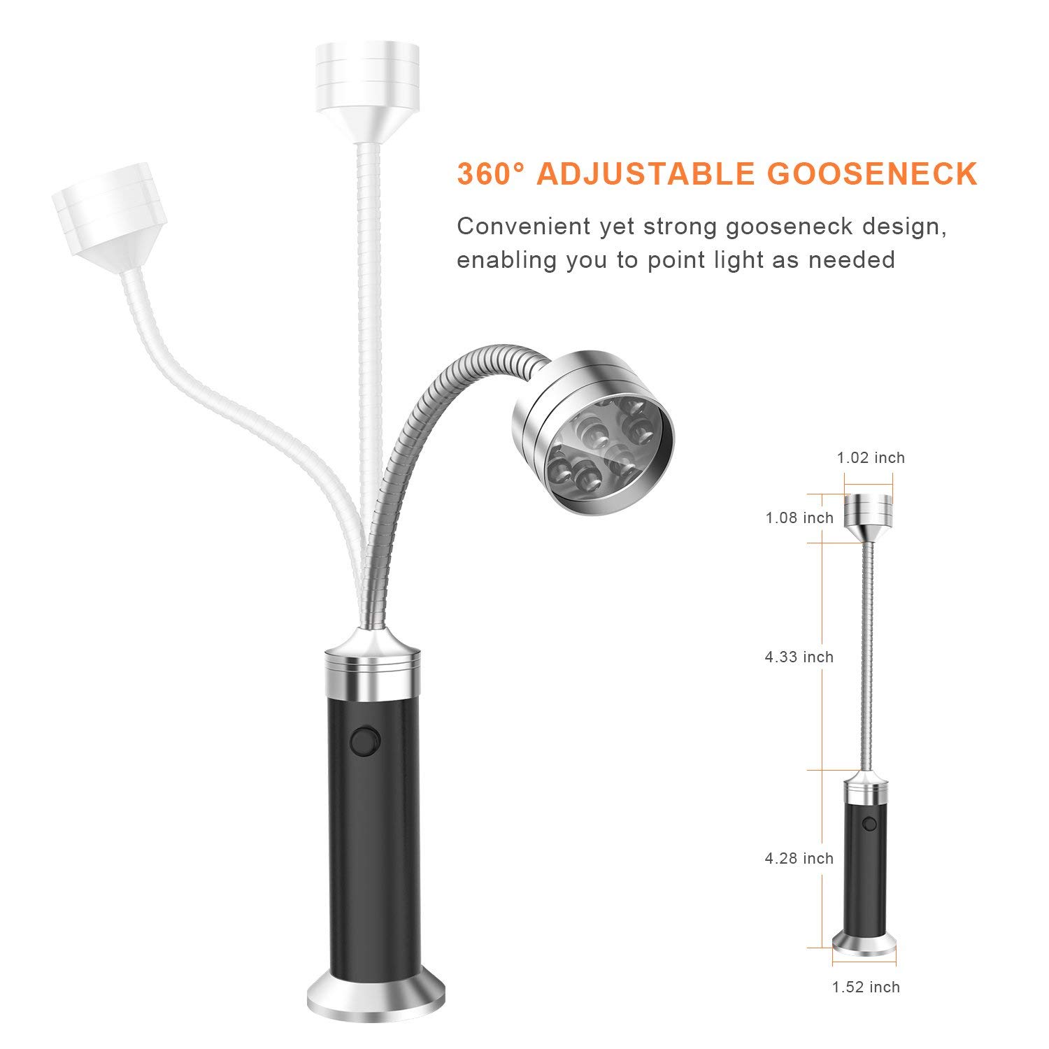 **2 Pack Magnetic LED BBQ Grill Lights - Flexible Gooseneck, Weather Resistant, Battery Included - Perfect for Outdoor Grilling, Traeger Smoker, Pit Boss Griddle - Ideal Gift for Men & Dad**    *(Use: Illuminate your grill, smoker, or outdoor cooking station for safer and easier nighttime barbecues!)*