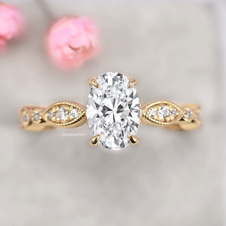 1.5ct Kylie Moissanite Engagement Ring 14K Solid Yellow Gold - Perfect for Proposals, Anniversaries & Wedding Bands