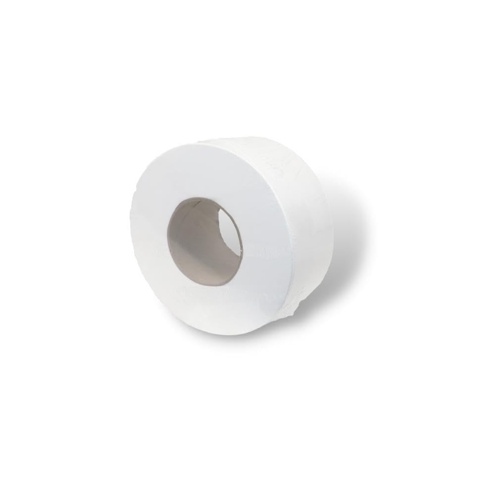 Jumbo Commercial Toilet Paper Rolls - 12 Large Industrial Rolls (550 Feet Each) for Universal Dispensers | White Bulk Bathroom Tissue for Offices, Restaurants & Public Restrooms