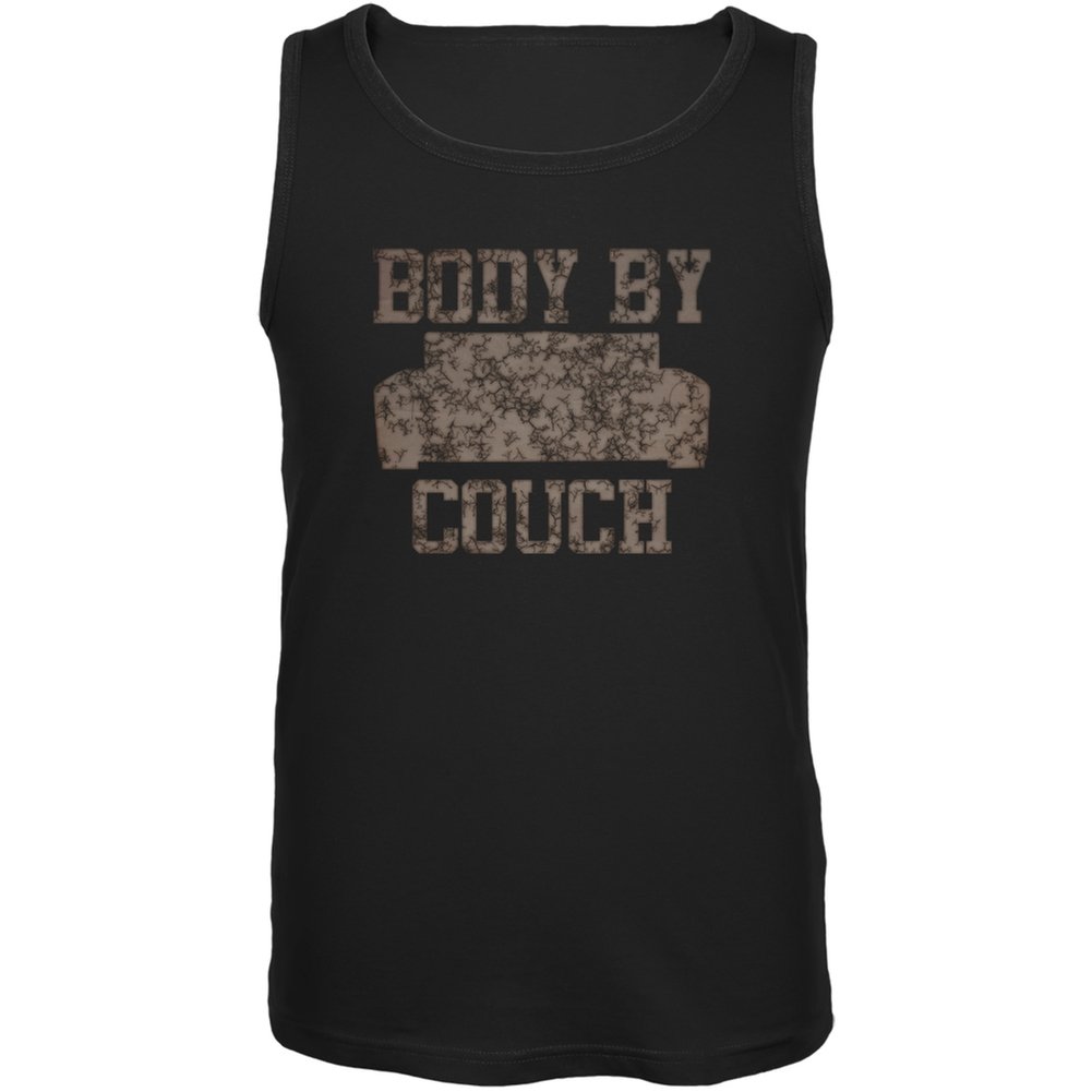Body by Couch Black Soft Cotton Adult Tank Top - 2X-Large for Casual Wear, Lounge & Summer Outfits