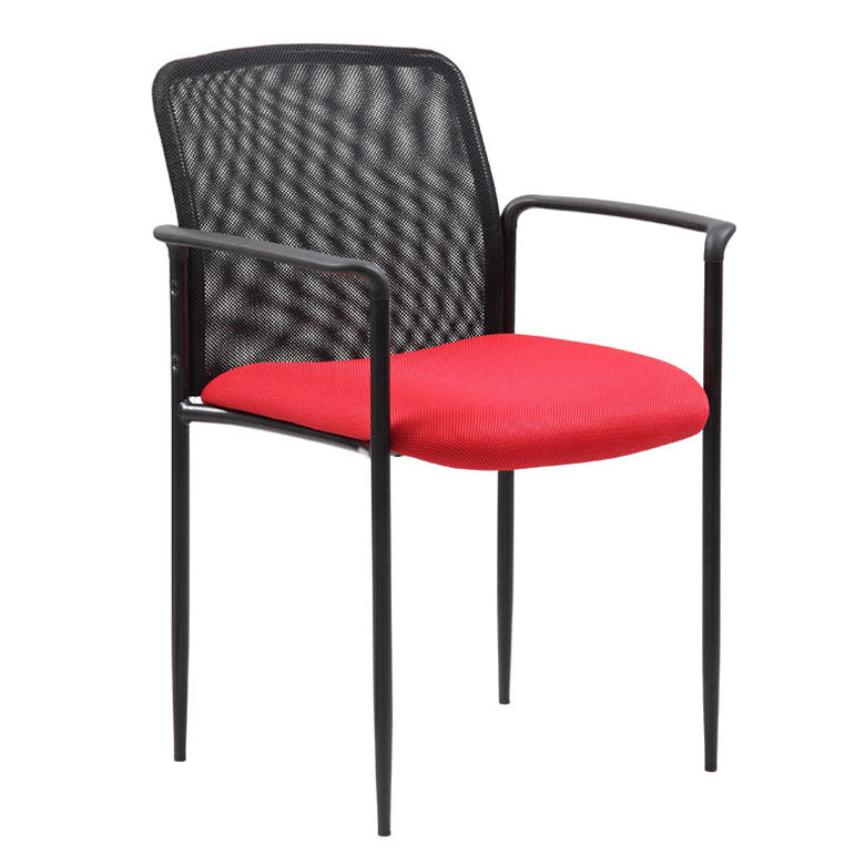 Boss Stackable Mesh Guest Chair B6919 & B6909 - Ergonomic Office Chair with Breathable Mesh Back - Perfect for Conference Rooms, Waiting Areas, and Home Offices