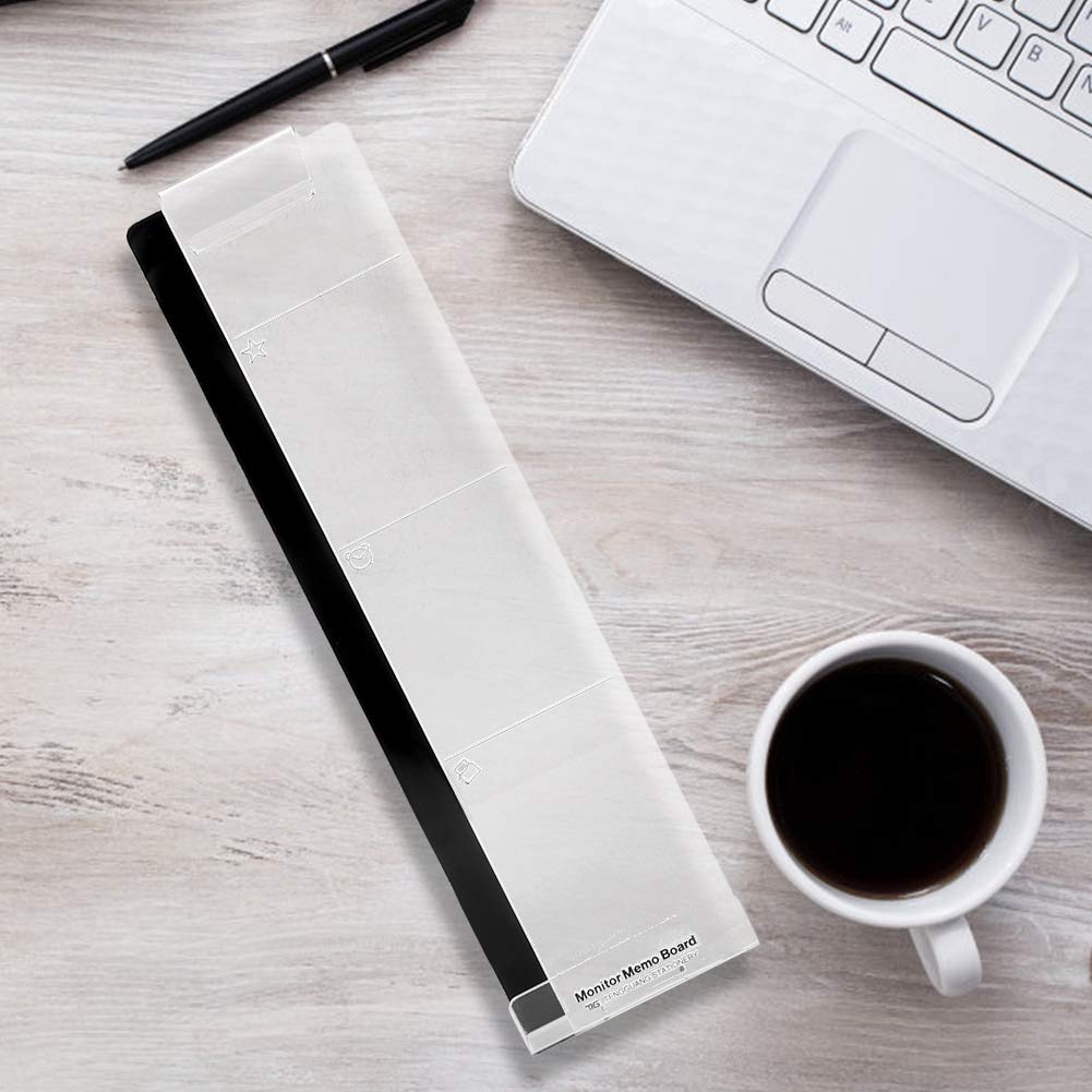 Duokon Acrylic Computer Screen Memo Board - Sticky Note Holder for PC, Laptop & TV Monitors (Right Side) - Perfect for Office, Home & School Reminders