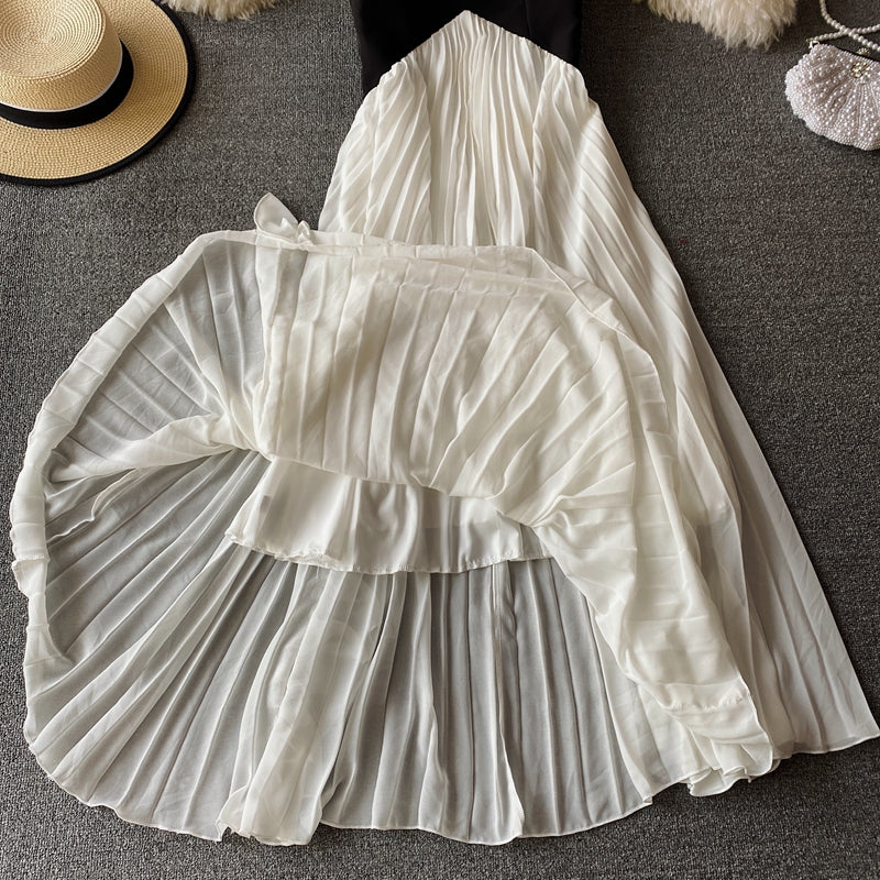 Elegant Backless Pleated Dress with Spaghetti Straps - Fairy-Inspired Long Maxi Dress 1717 | Perfect for Summer Weddings, Beach Vacations & Boho Parties