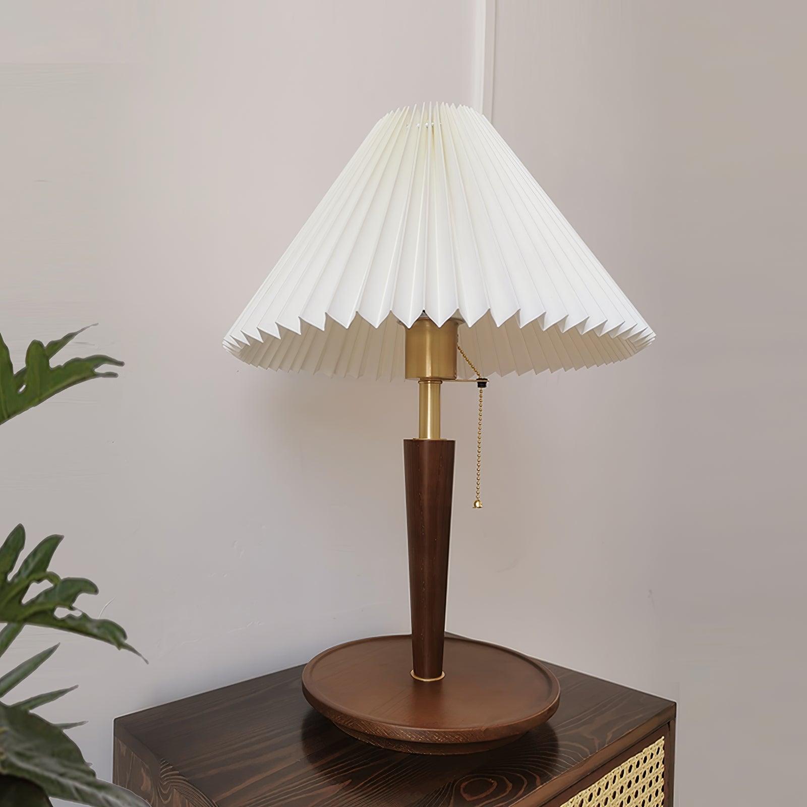 Elegant Cone Pleated Fabric Table Lamp - Modern Home Decor for Bedroom, Living Room & Office - Soft Lighting for Relaxation & Ambience