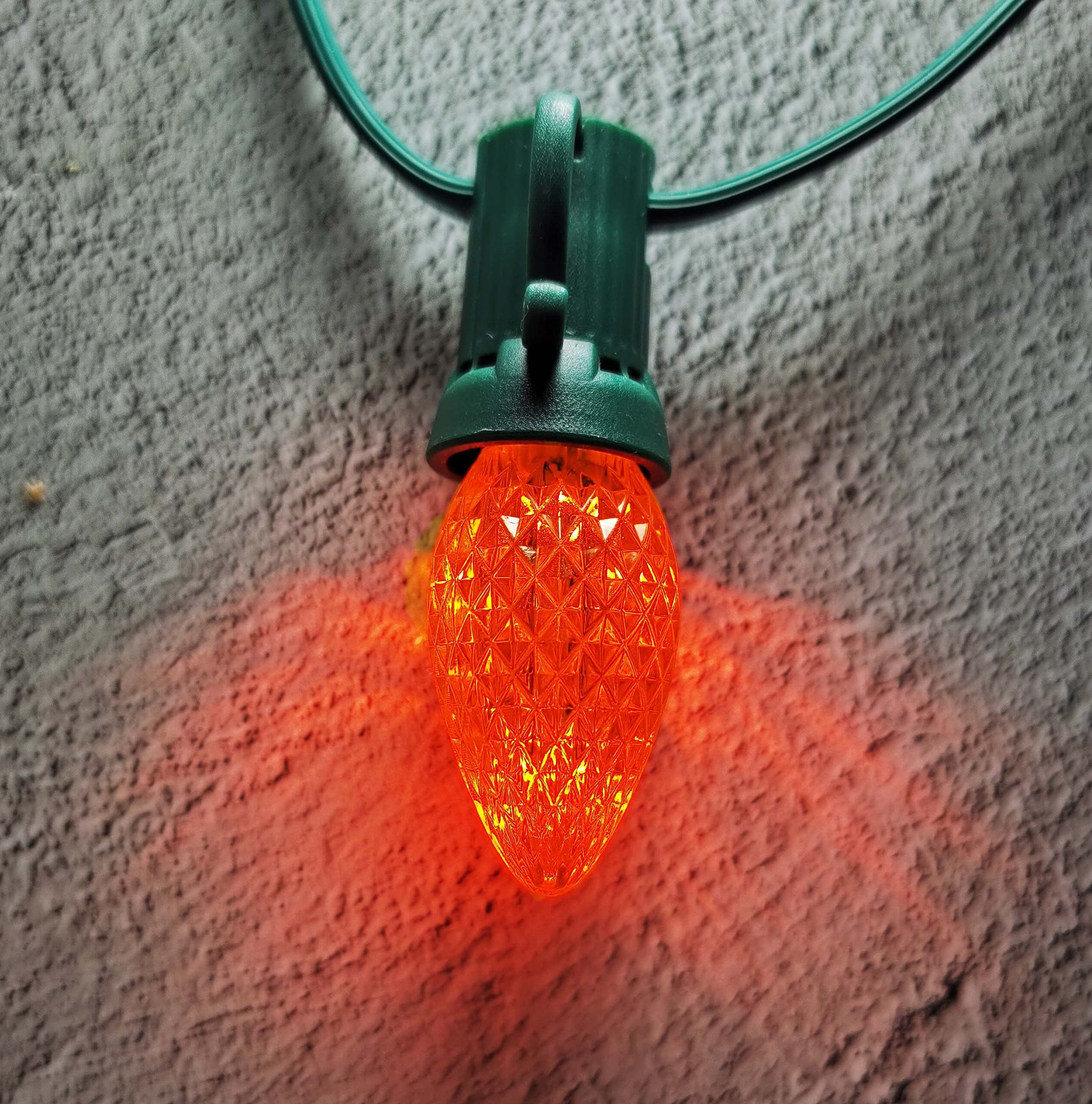 25 Pack C7 LED Christmas Lights Replacement Bulbs - 120V UL Commercial Grade, Faceted Dimmable E12 Socket Bulbs for Indoor & Outdoor Decor (Orange) - Perfect for Holiday Trees, Wreaths, and Home Lighting