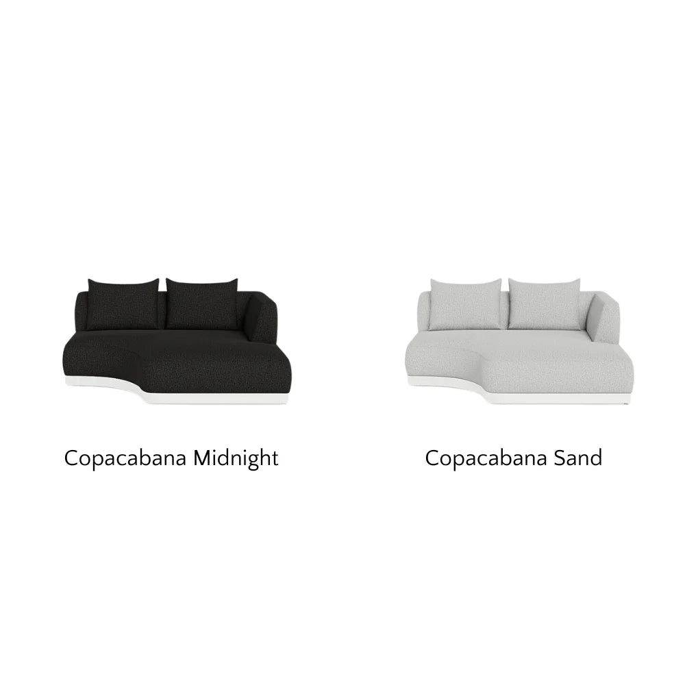 Amalfi Outdoor Curved Chaise Right Sectional Sofa - Waterproof Patio Furniture for Poolside, Garden & Backyard Relaxation