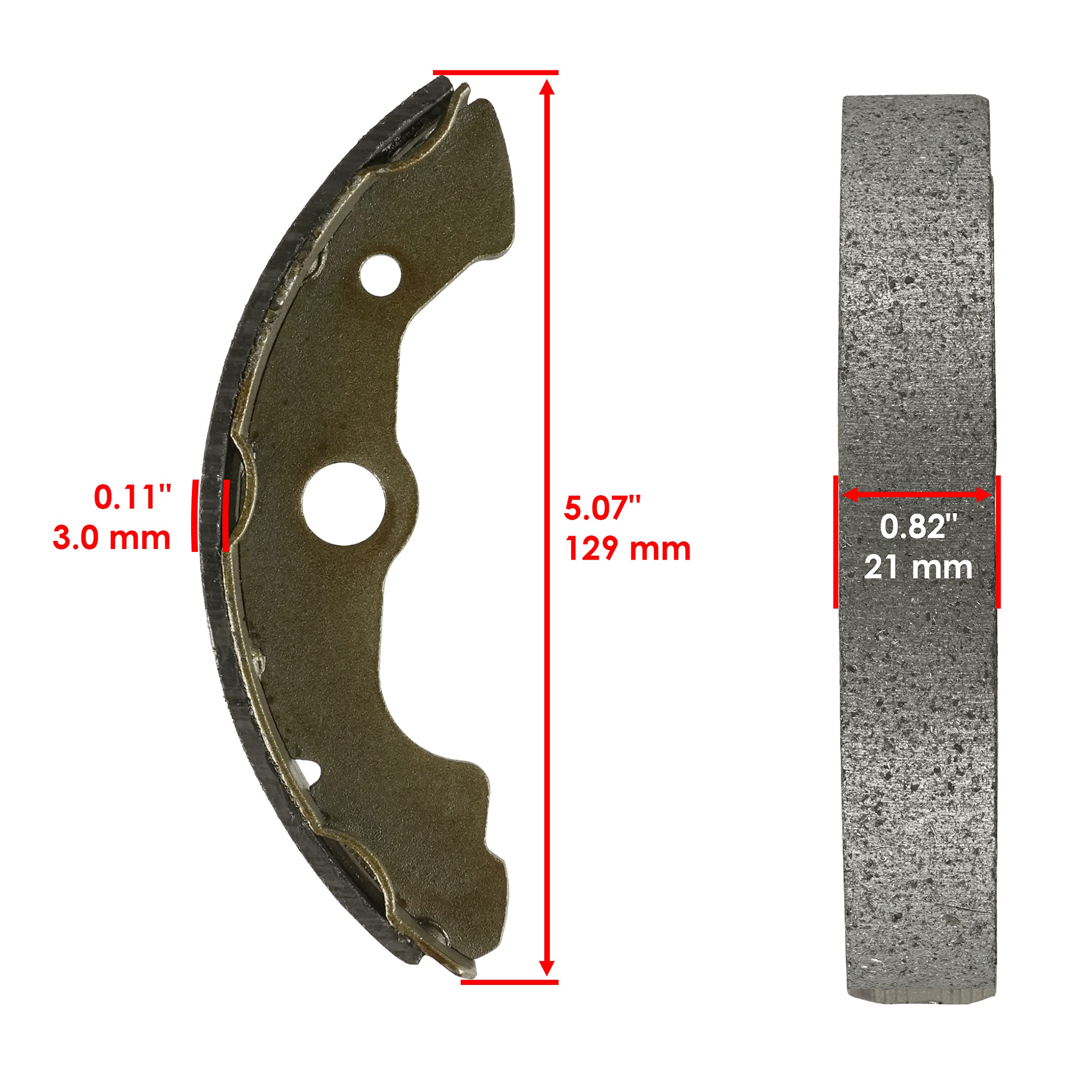 Caltric Front Brake Shoes for Honda TRX350TE TRX-350TE TRX350TE Rancher 350 ES 2000-2006 - Replacement Brake Pads for ATV & Off-Road Vehicles - Perfect for Trail Riding, Hunting & Farm Work