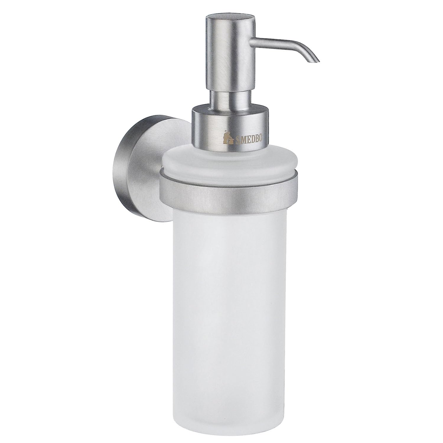 SME Brushed Chrome Wall Mount Soap Dispenser HS369 - Perfect for Kitchen, Bathroom, and Commercial Restrooms