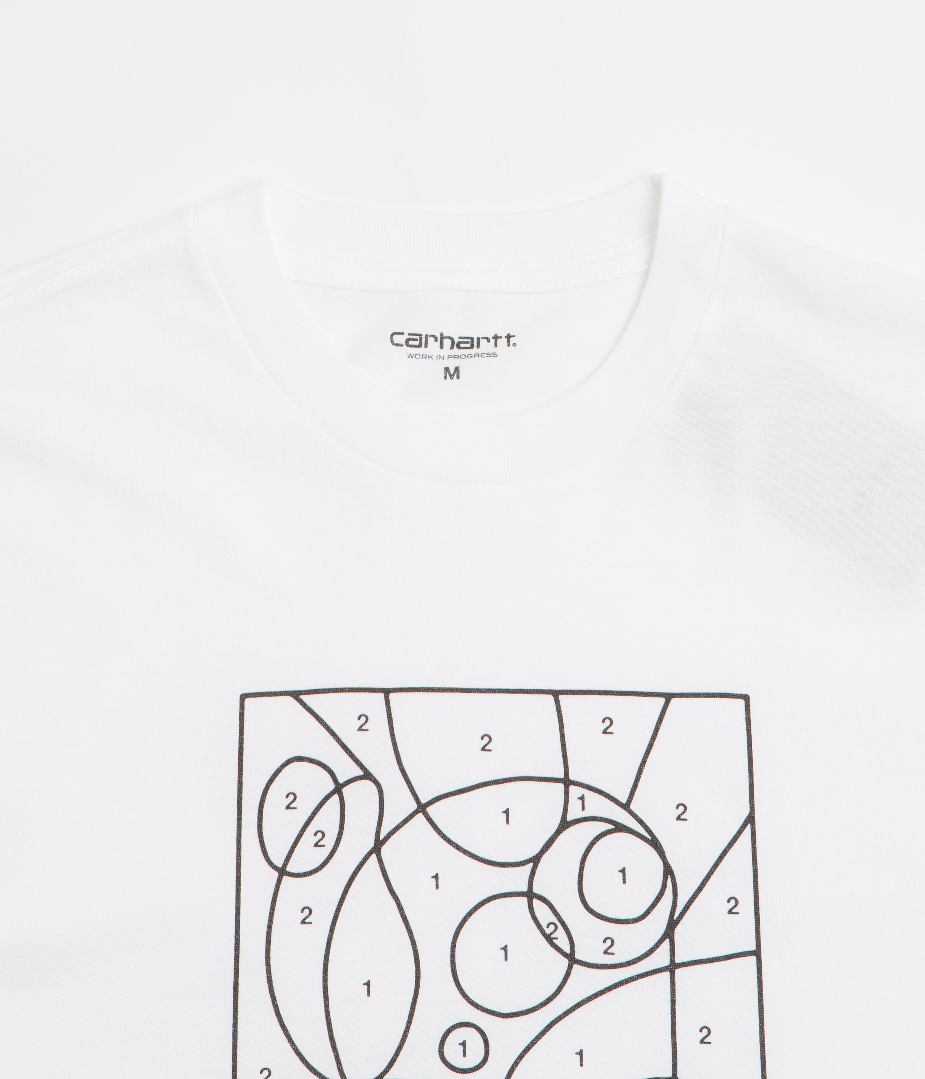 Carhartt By The Numbers T-Shirt for Men - Comfortable Cotton Short Sleeve Tee (White/Black) - Perfect for Work, Casual Wear & Outdoor Activities
